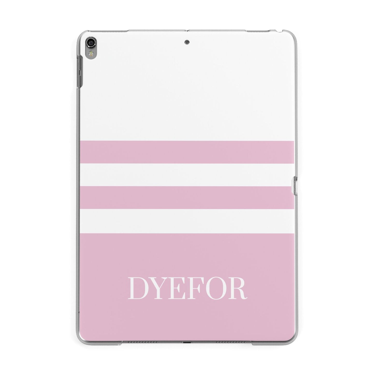 Personalised Name Striped Apple iPad Grey Case