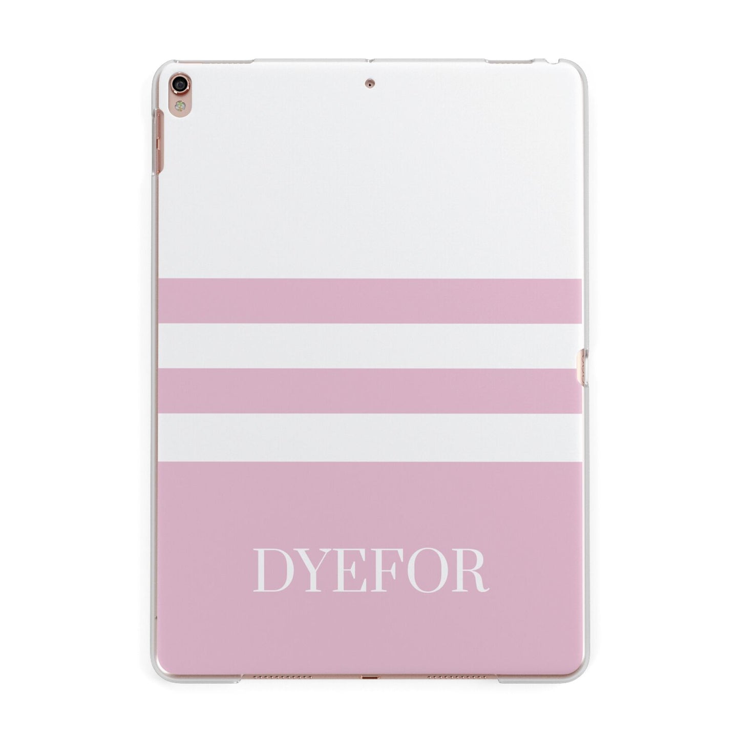 Personalised Name Striped Apple iPad Rose Gold Case