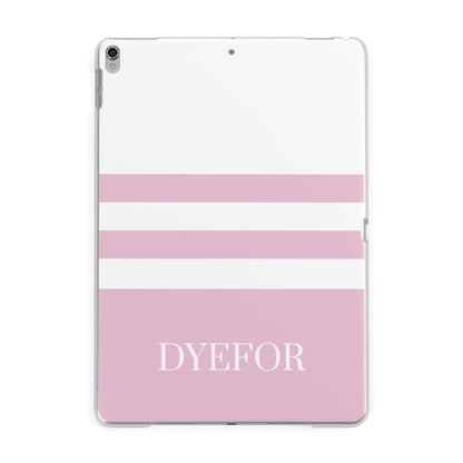 Personalised Name Striped Apple iPad Silver Case