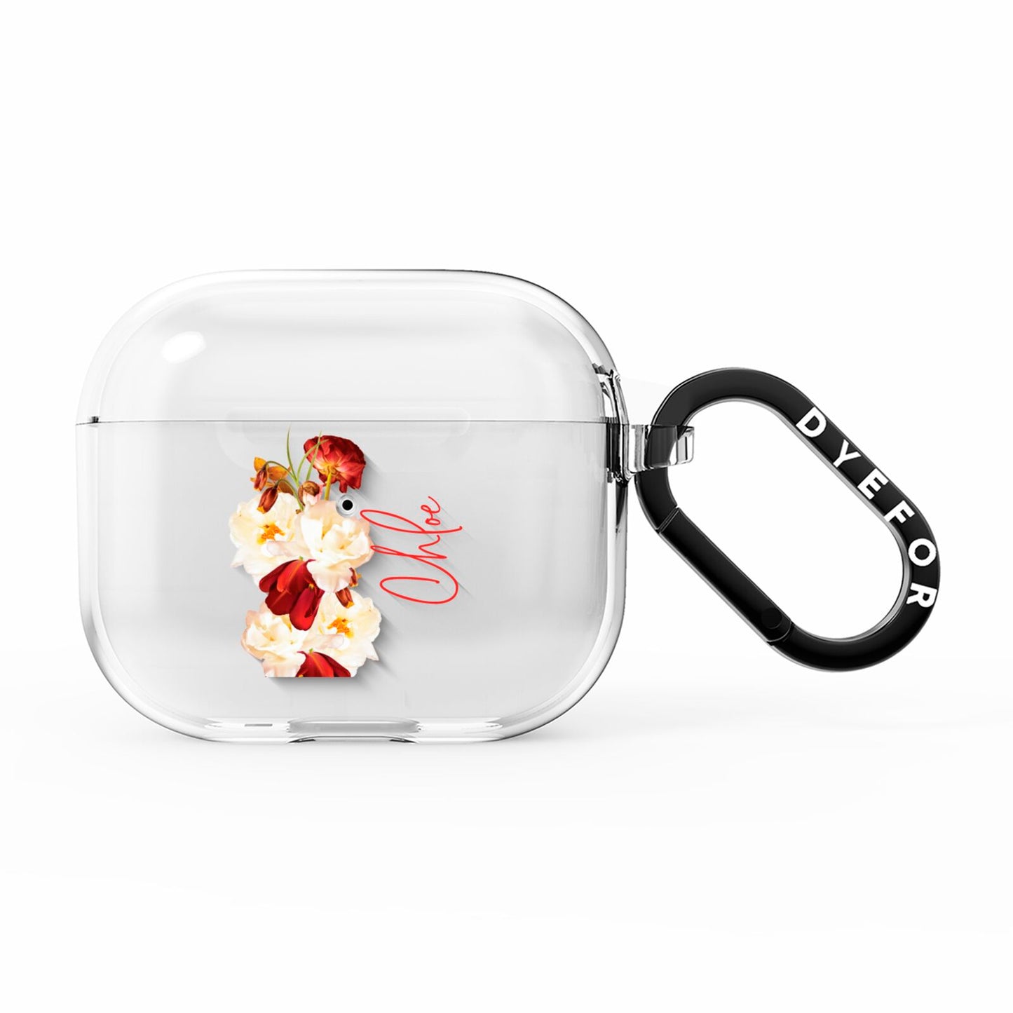 Personalised Name Transparent Clear Floral AirPods Clear Case 3rd Gen