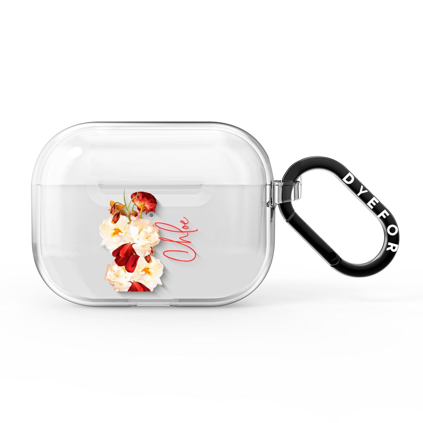 Personalised Name Transparent Clear Floral AirPods Pro Clear Case