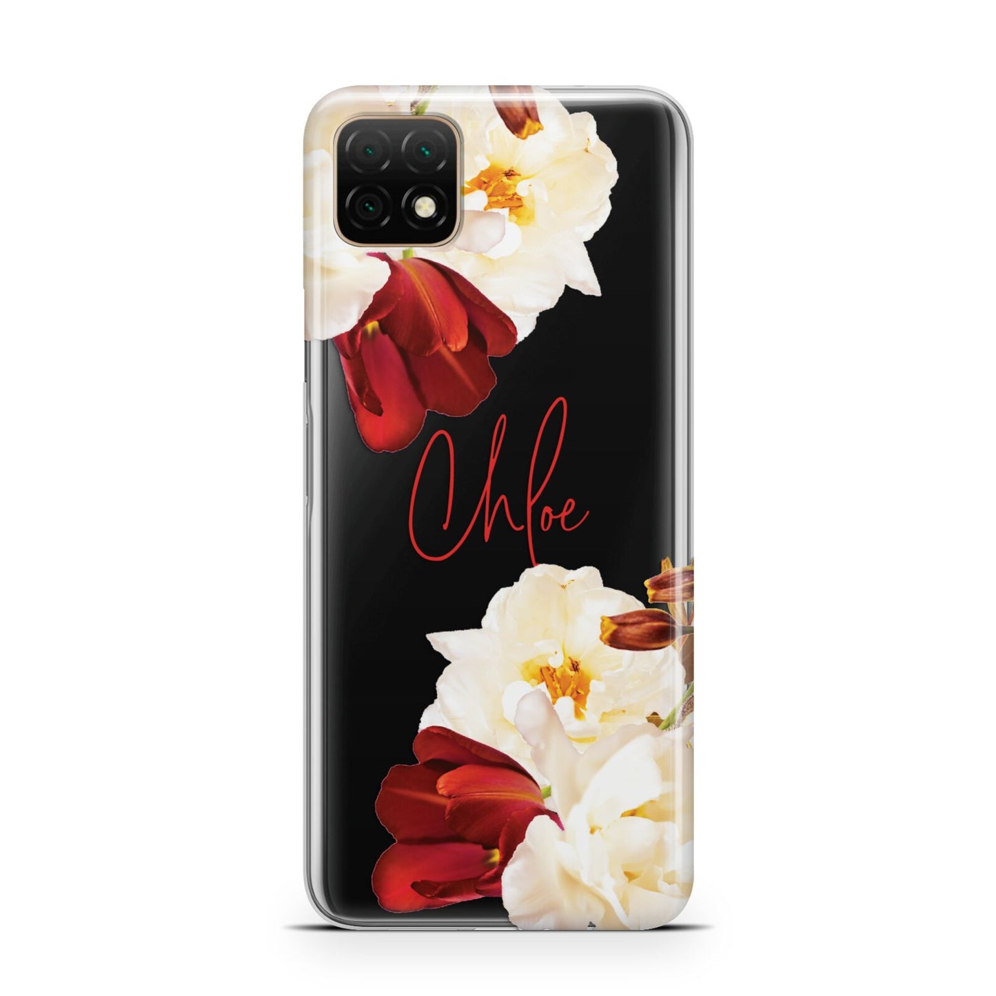 Personalised Name Transparent Clear Floral Huawei Enjoy 20 Phone Case