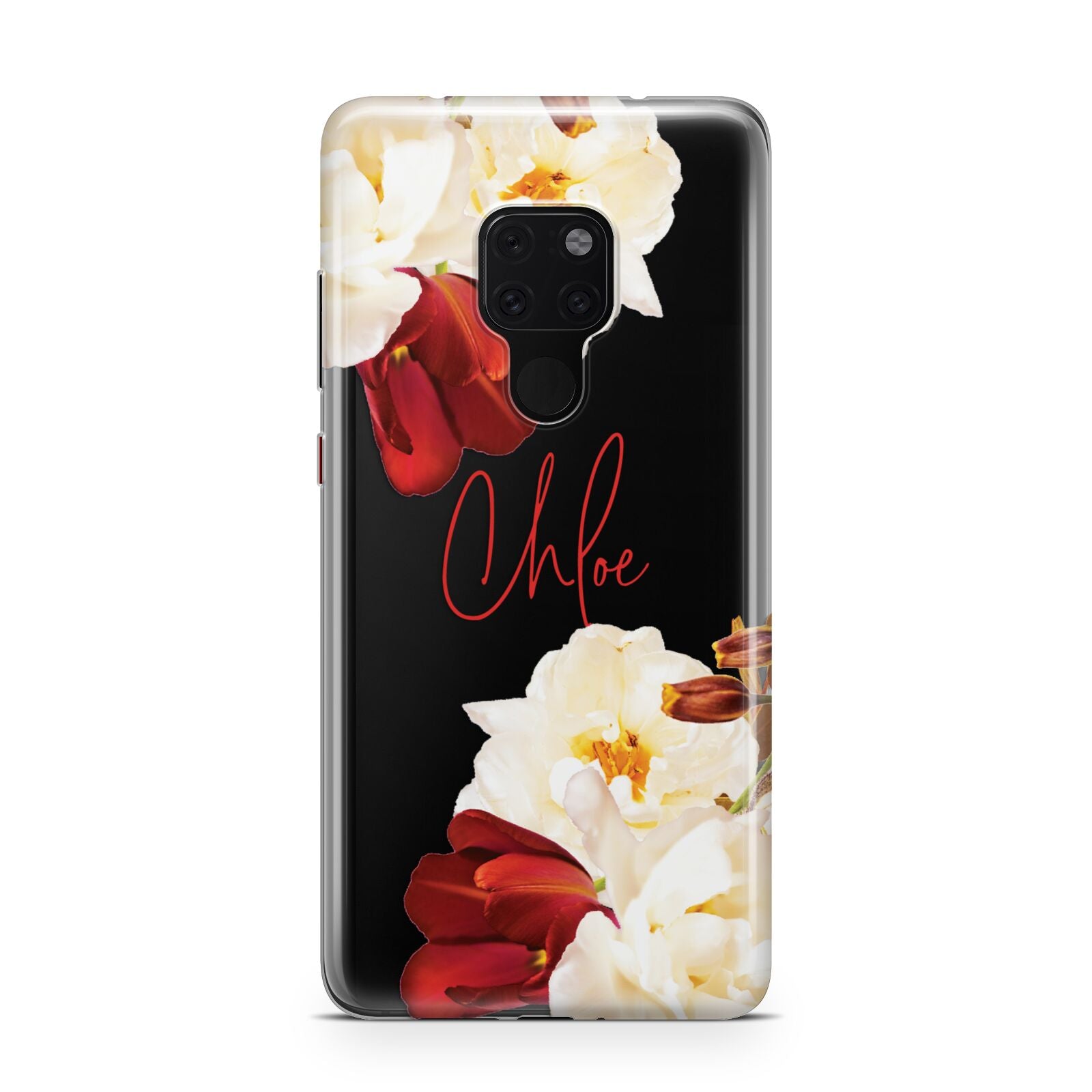 Personalised Name Transparent Clear Floral Huawei Mate 20 Phone Case