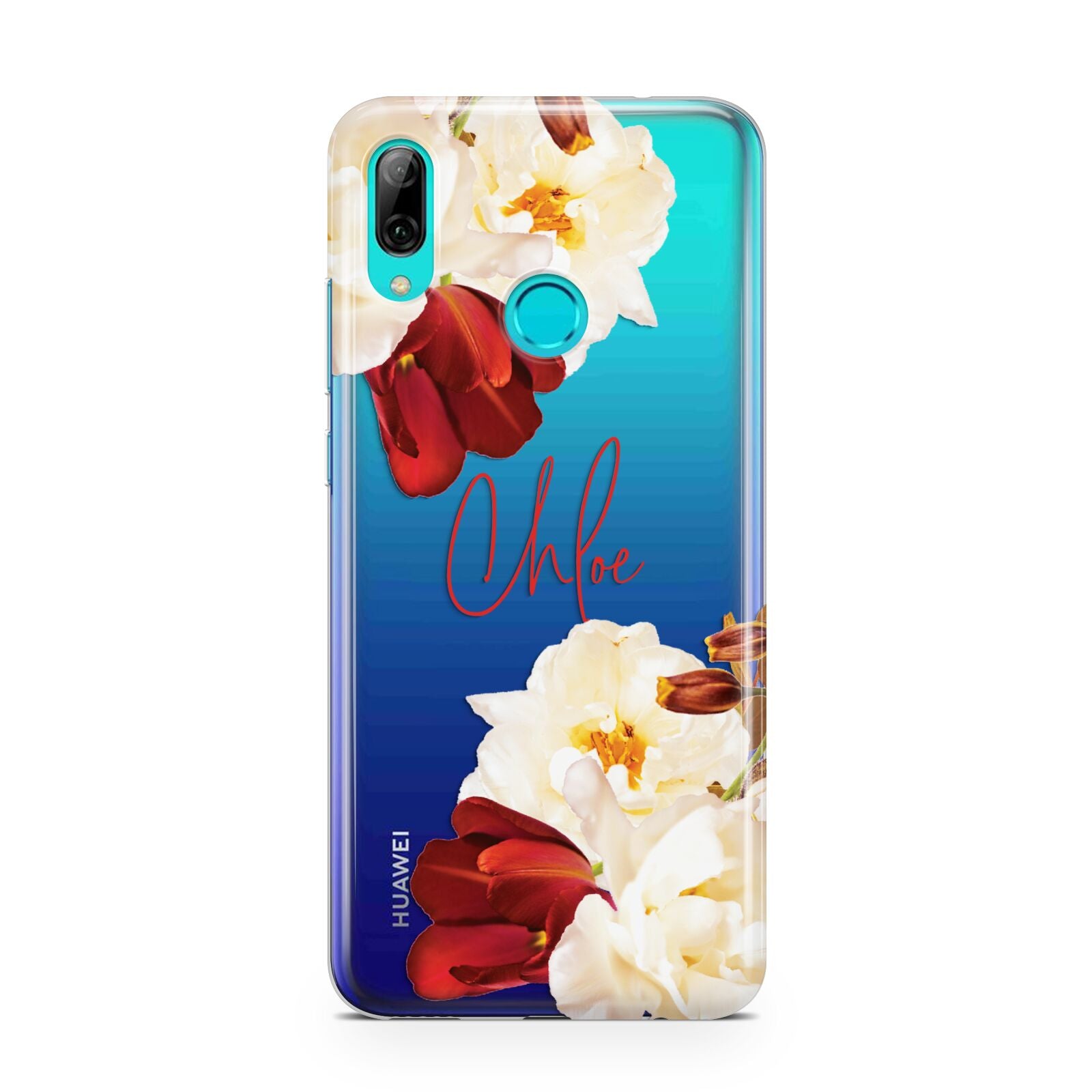 Personalised Name Transparent Clear Floral Huawei P Smart 2019 Case