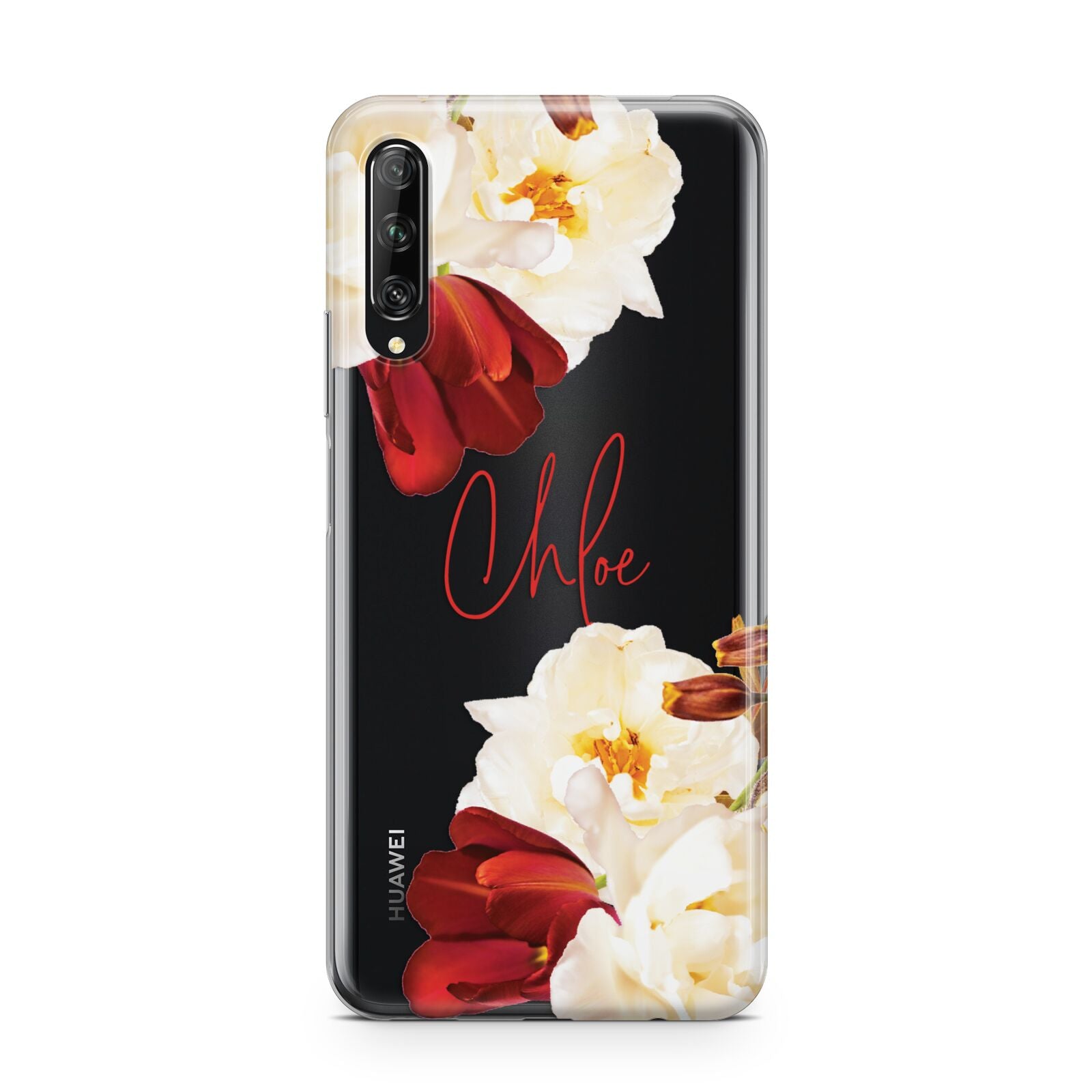 Personalised Name Transparent Clear Floral Huawei P Smart Pro 2019