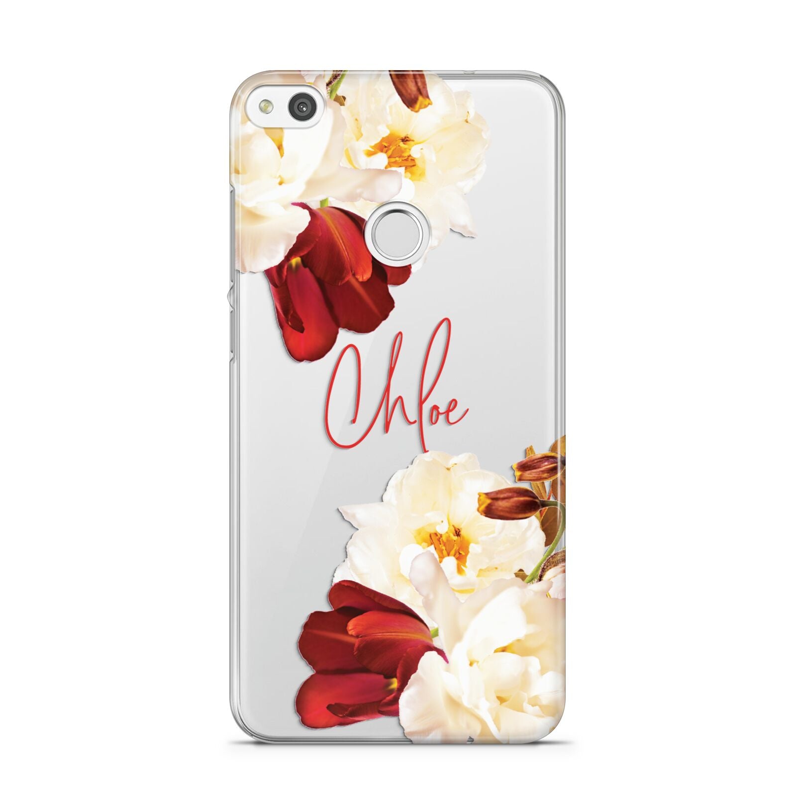 Personalised Name Transparent Clear Floral Huawei P8 Lite Case