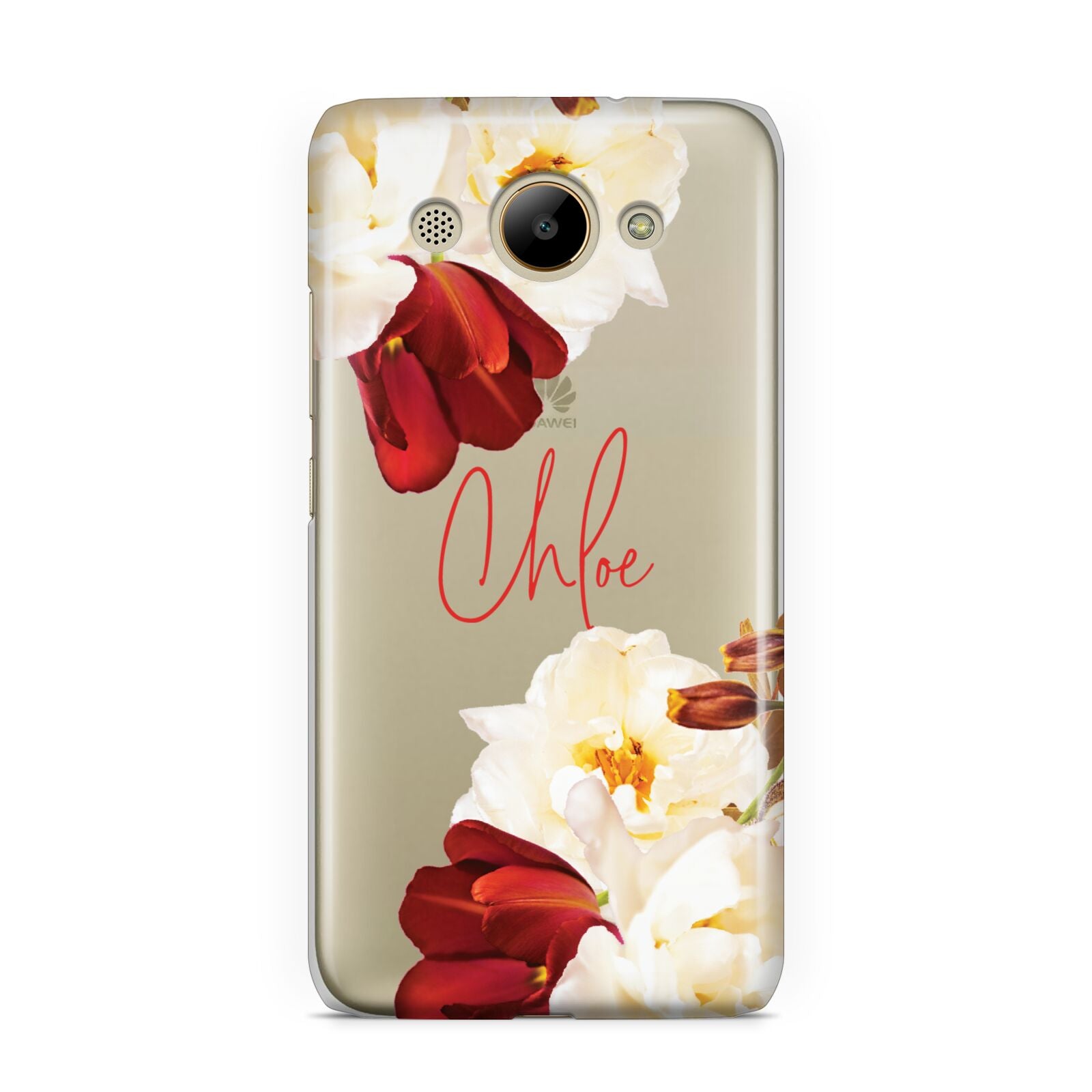 Personalised Name Transparent Clear Floral Huawei Y3 2017