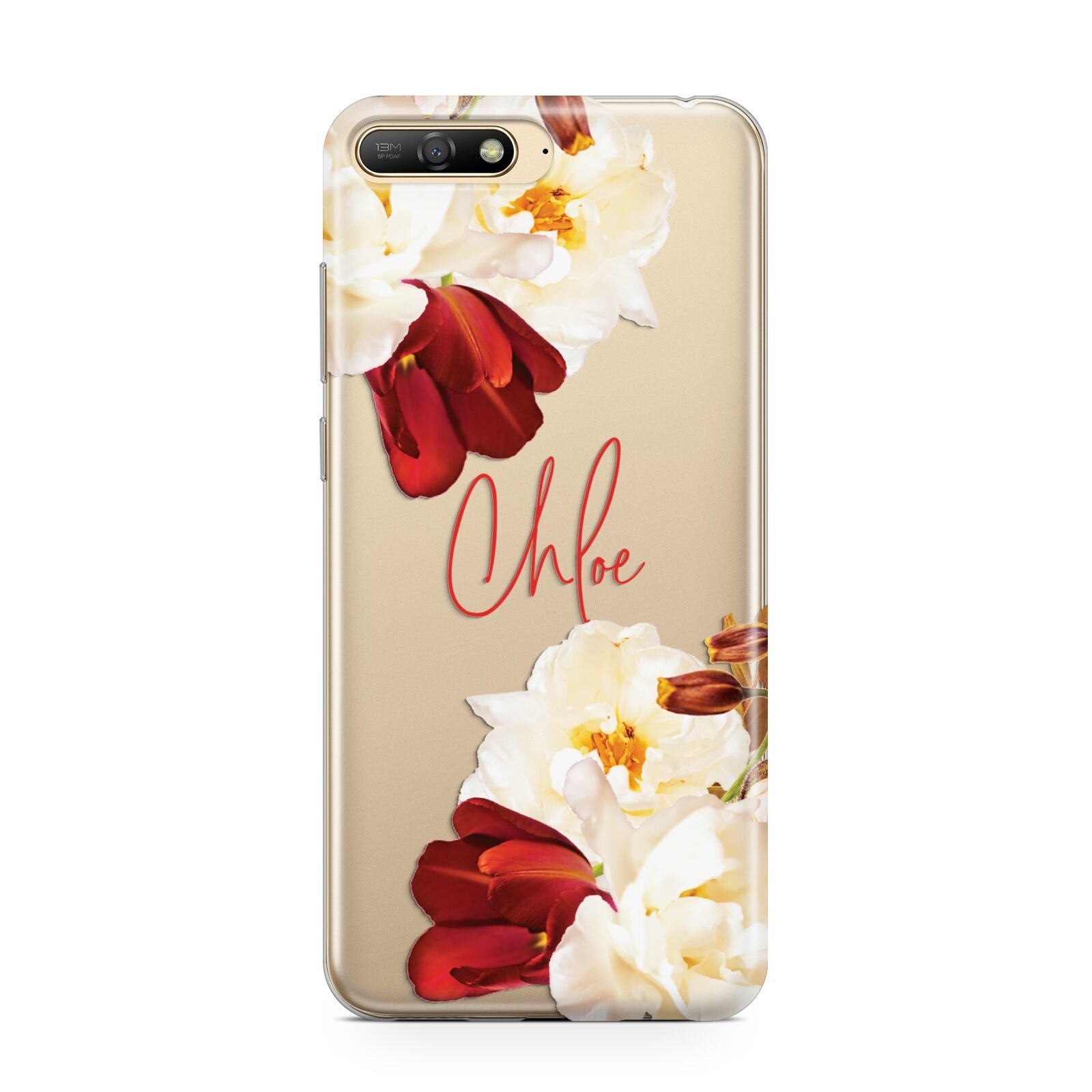 Personalised Name Transparent Clear Floral Huawei Y6 2018