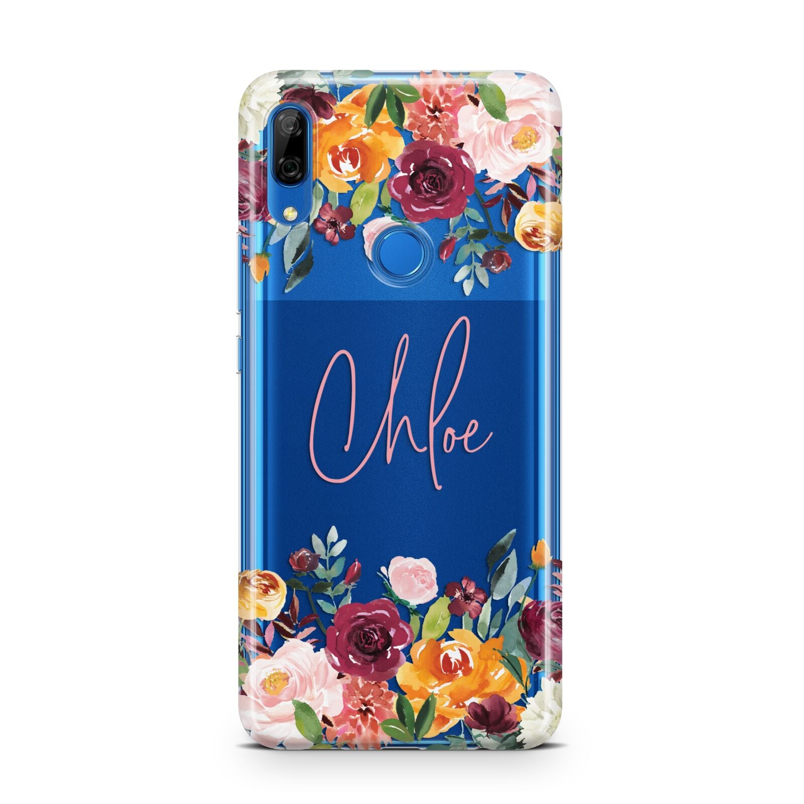 Personalised Name Transparent Flowers Huawei P Smart Z