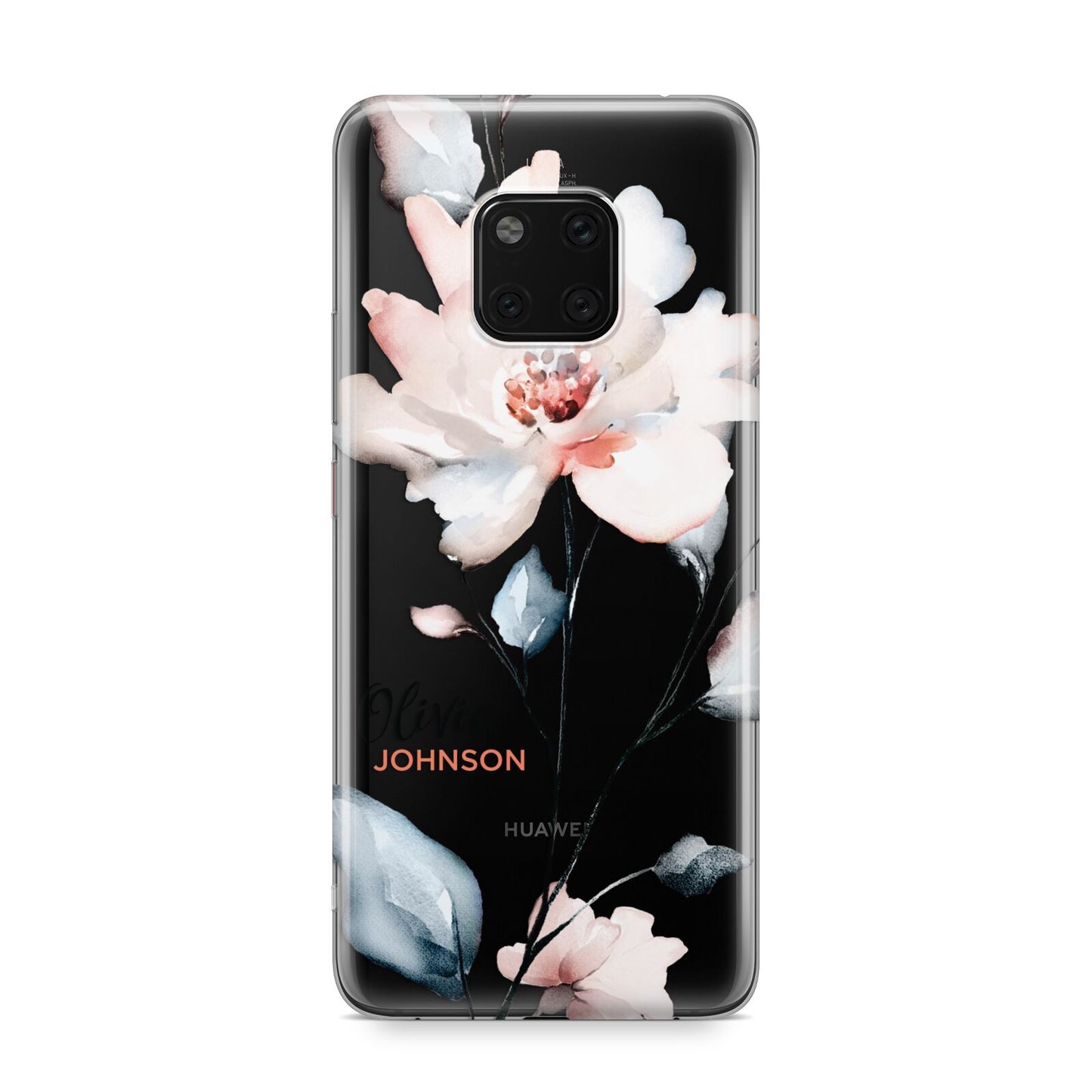 Personalised Name Watercolour Roses Huawei Mate 20 Pro Phone Case