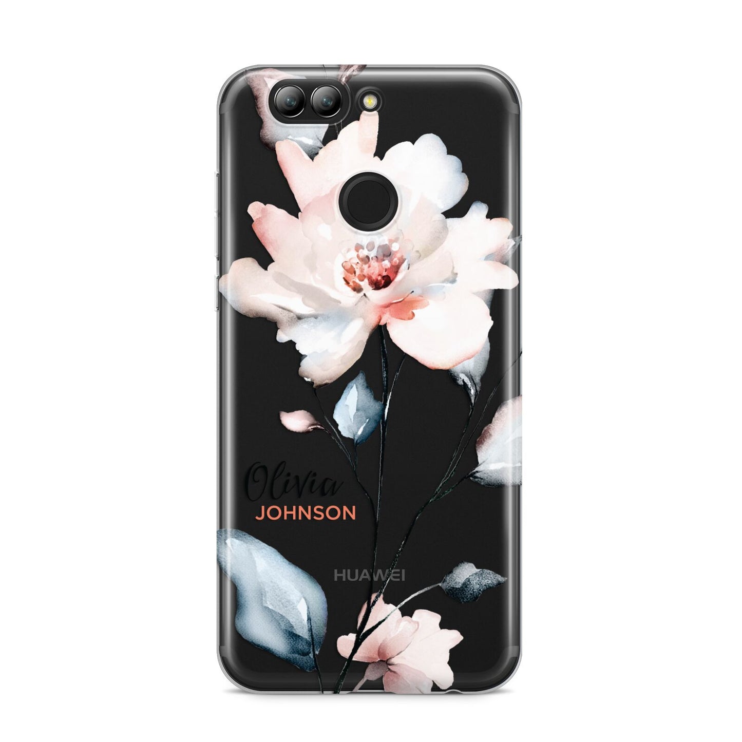 Personalised Name Watercolour Roses Huawei Nova 2s Phone Case