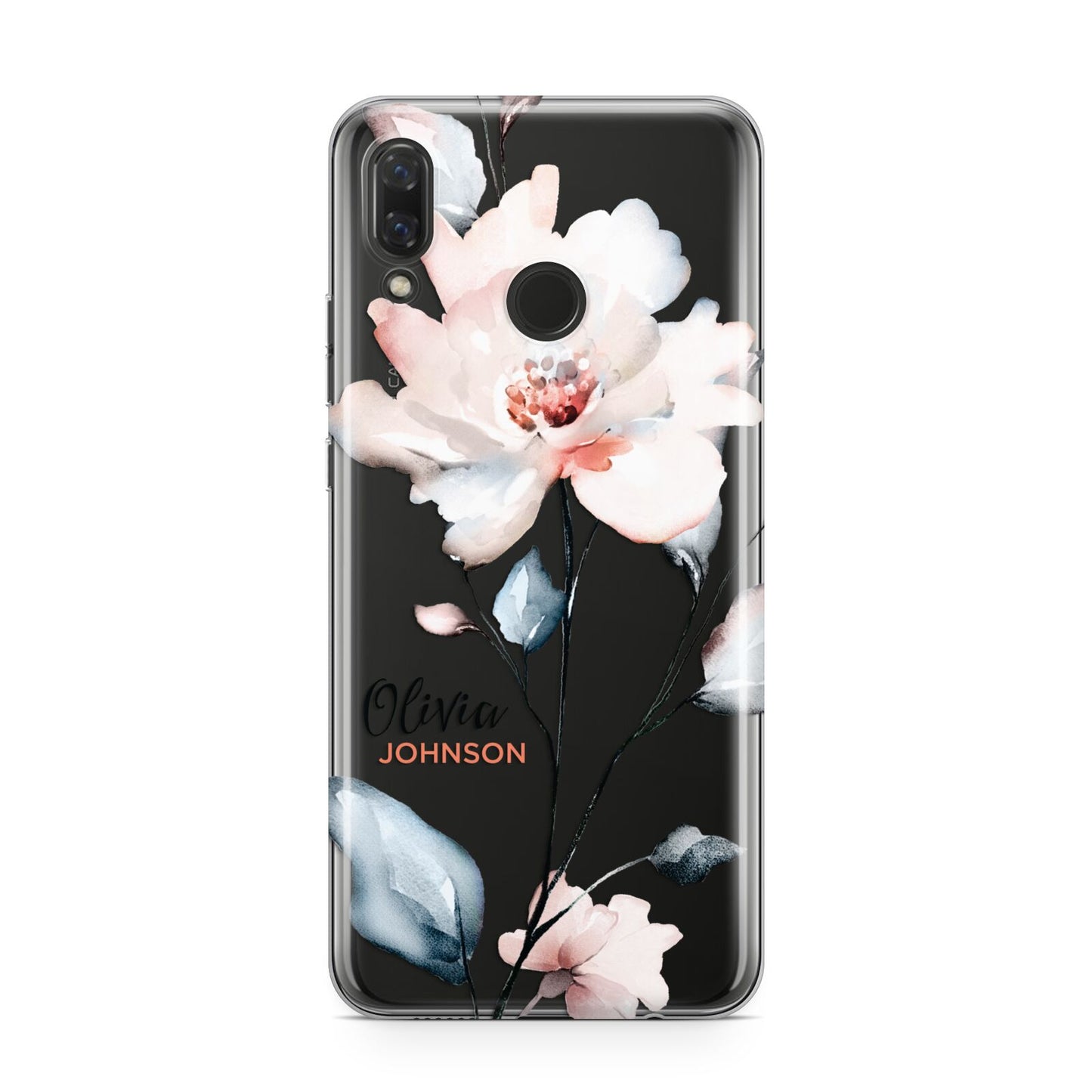 Personalised Name Watercolour Roses Huawei Nova 3 Phone Case