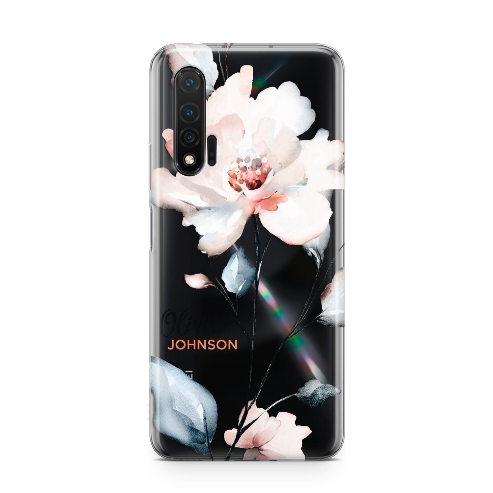 Personalised Name Watercolour Roses Huawei Nova 6 Phone Case