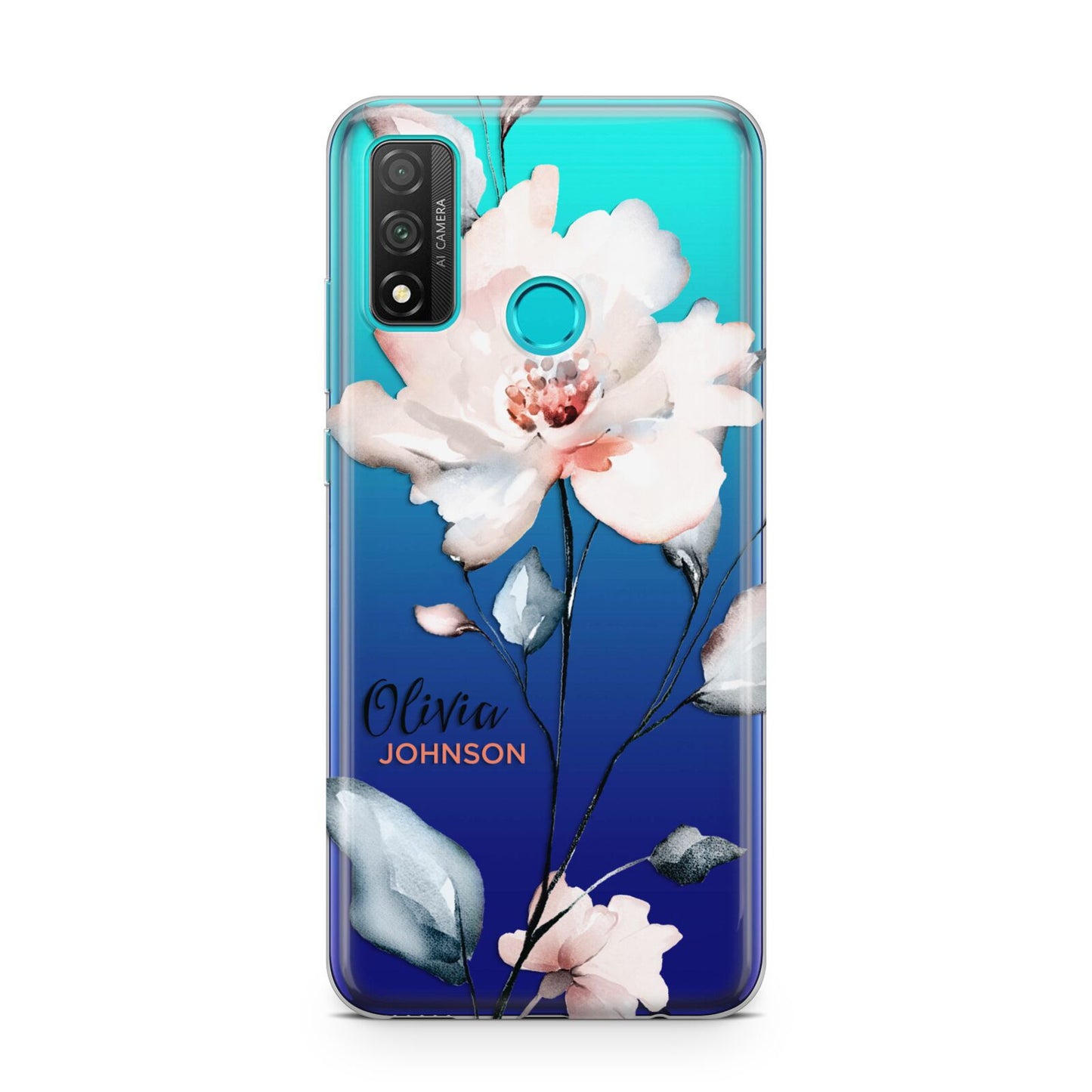 Personalised Name Watercolour Roses Huawei P Smart 2020