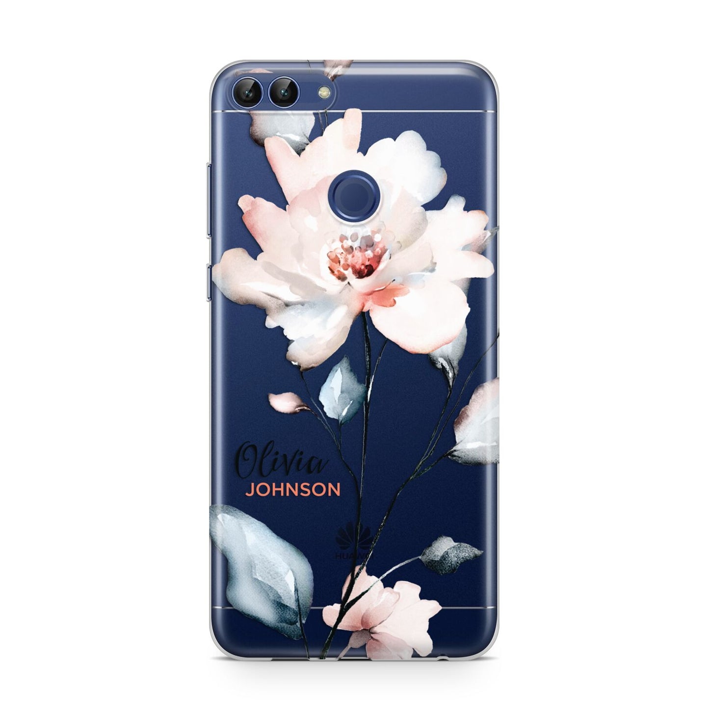 Personalised Name Watercolour Roses Huawei P Smart Case