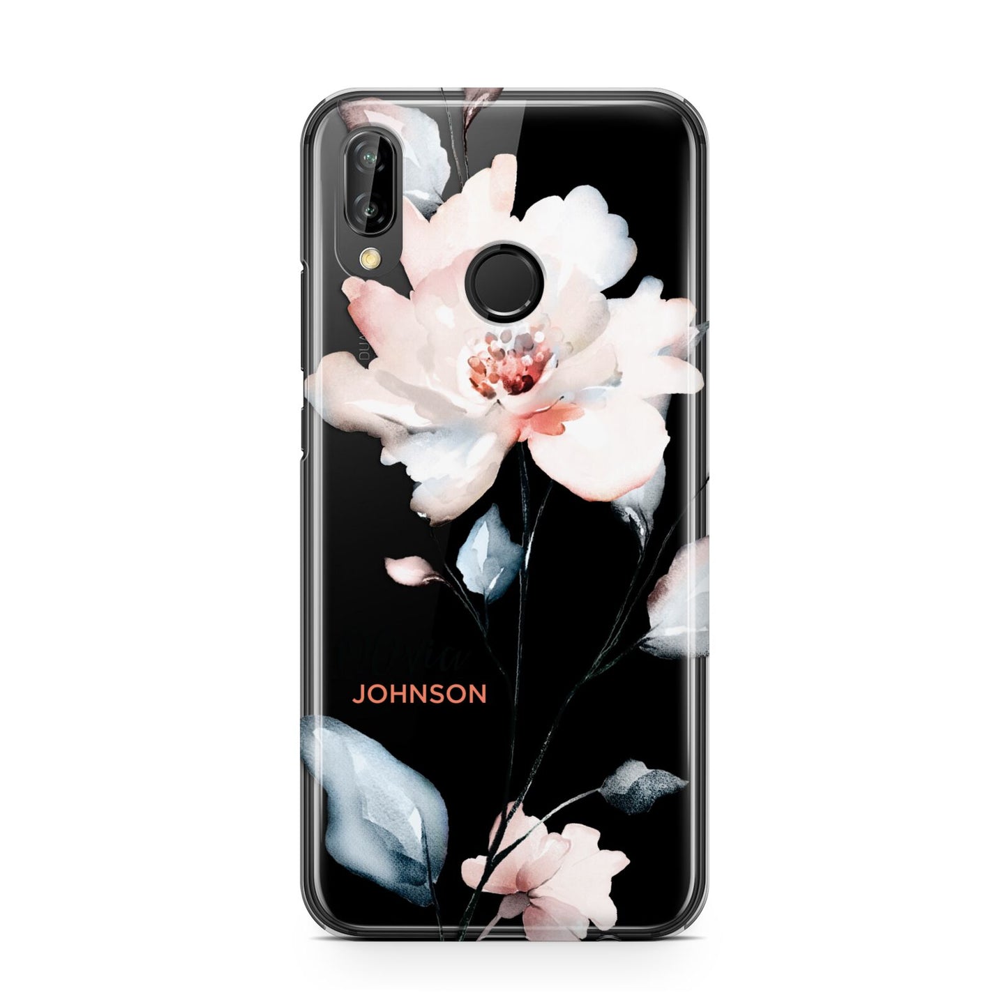 Personalised Name Watercolour Roses Huawei P20 Lite Phone Case