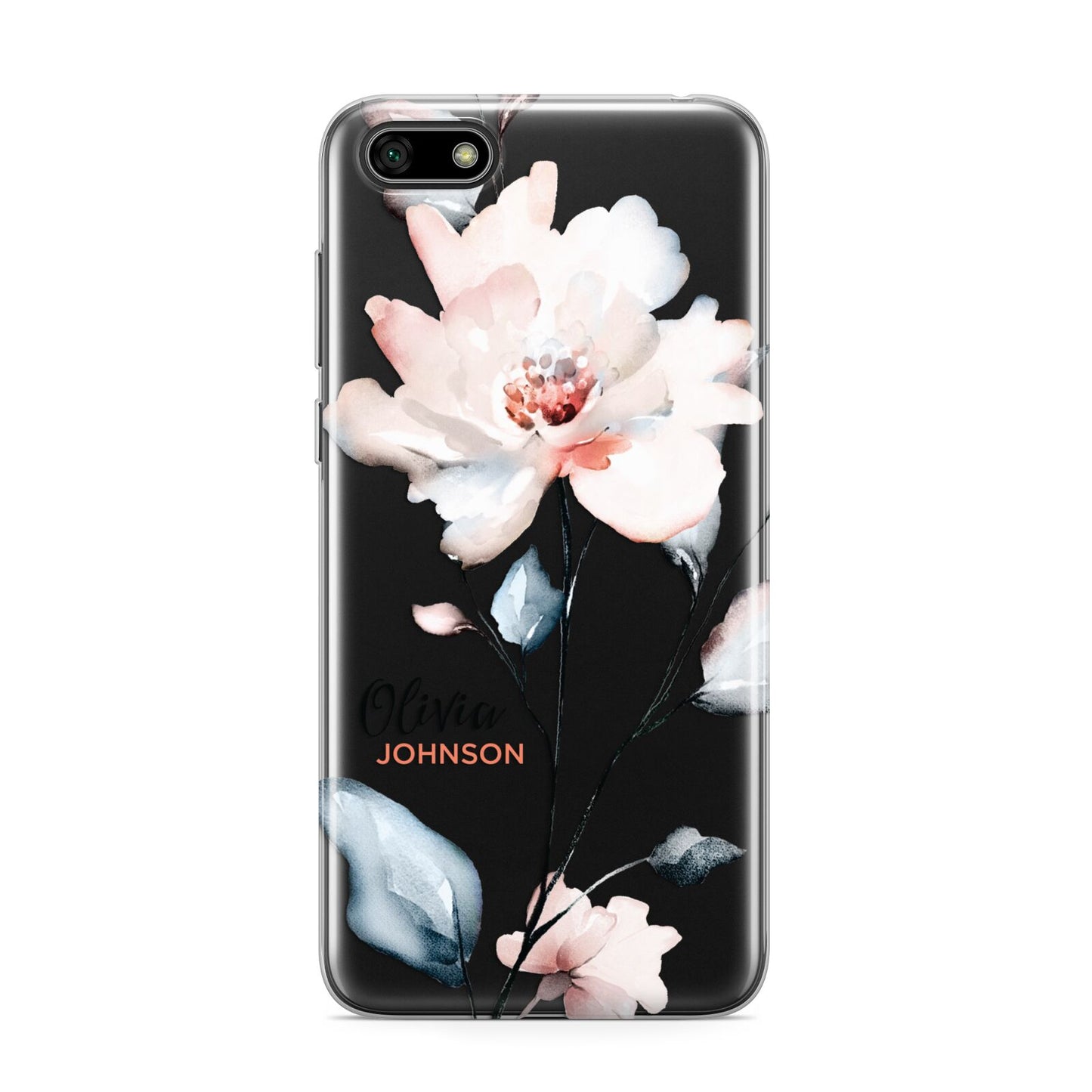 Personalised Name Watercolour Roses Huawei Y5 Prime 2018 Phone Case