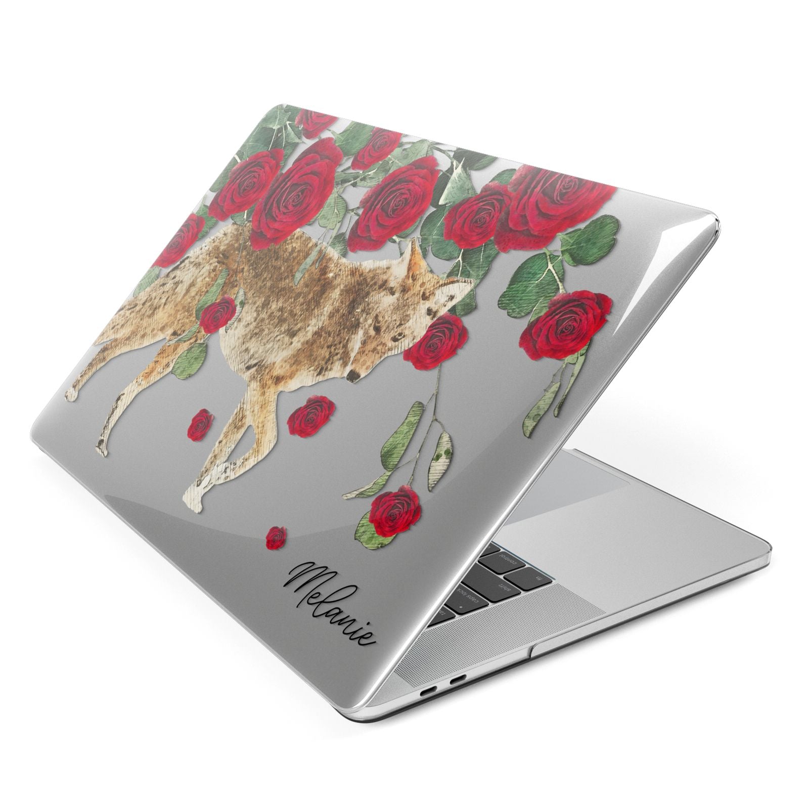 Personalised Name Wolf Apple MacBook Case Side View