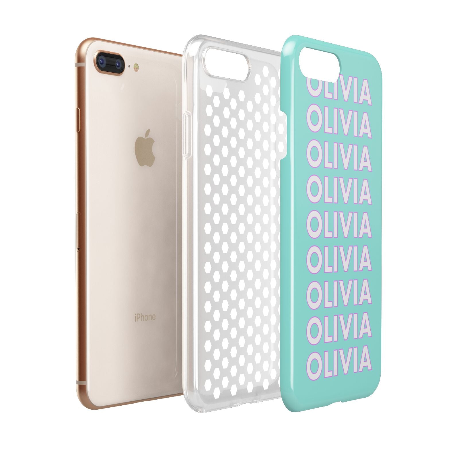 Personalised Names Apple iPhone 7 8 Plus 3D Tough Case Expanded View