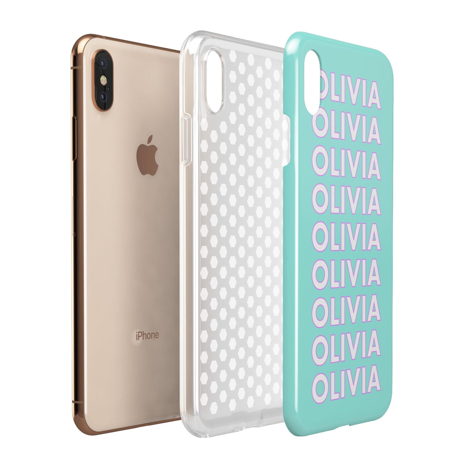 Personalised Names Apple iPhone Xs Max 3D Tough Case Expanded View