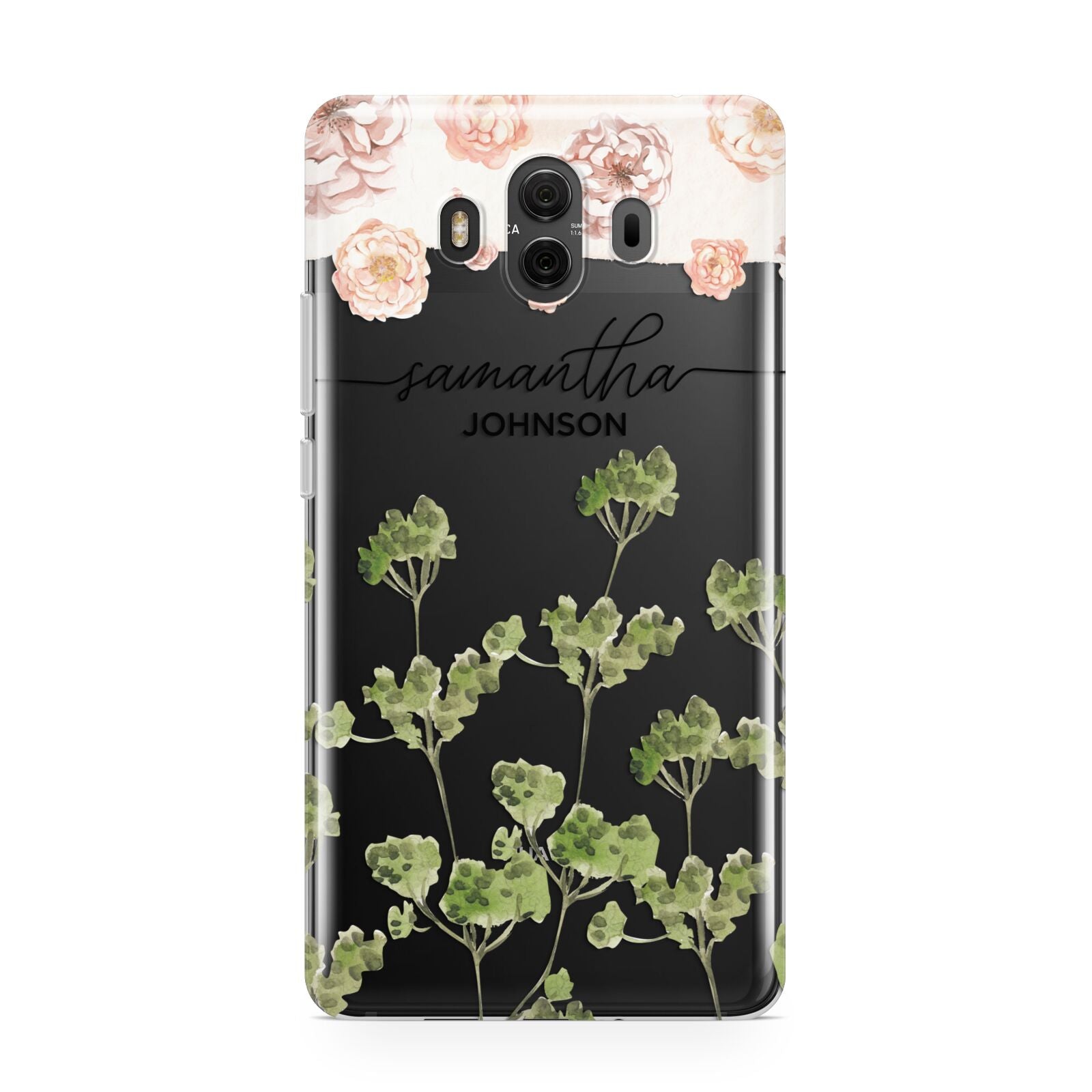 Personalised Names Flowers Huawei Mate 10 Protective Phone Case