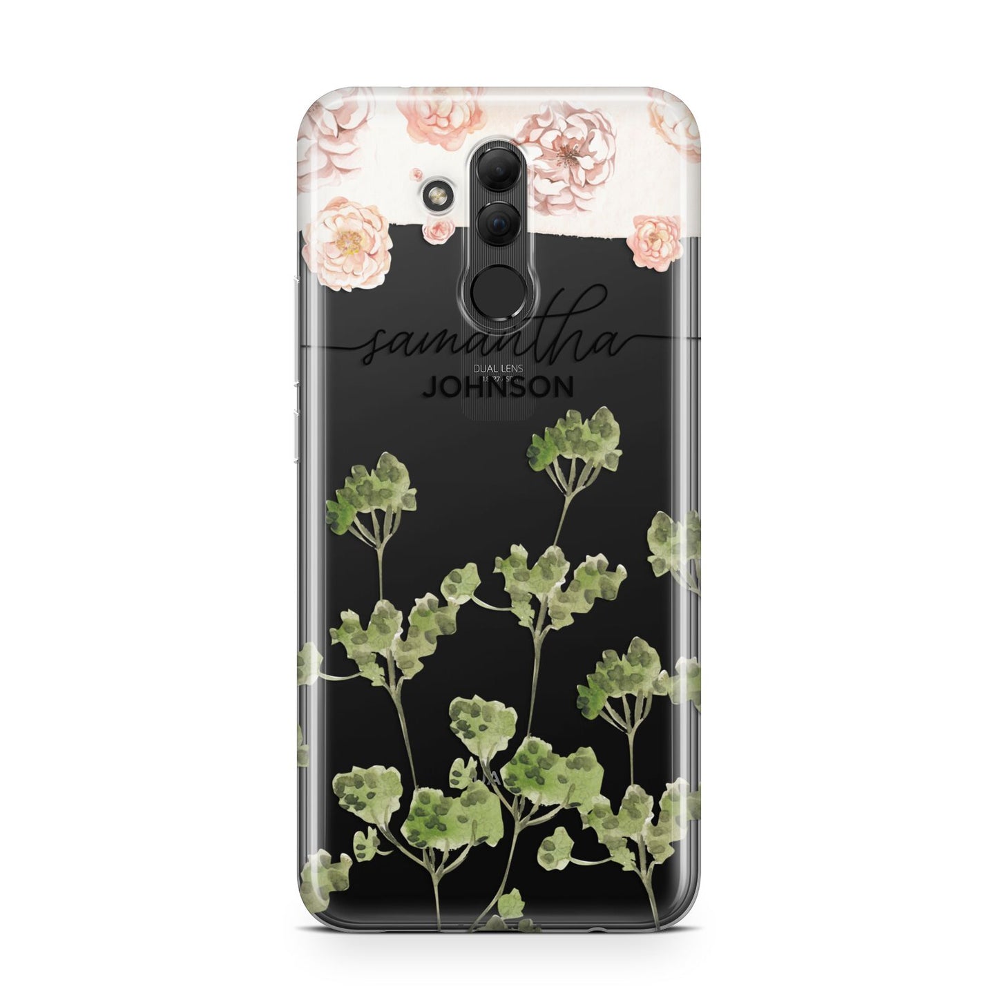 Personalised Names Flowers Huawei Mate 20 Lite