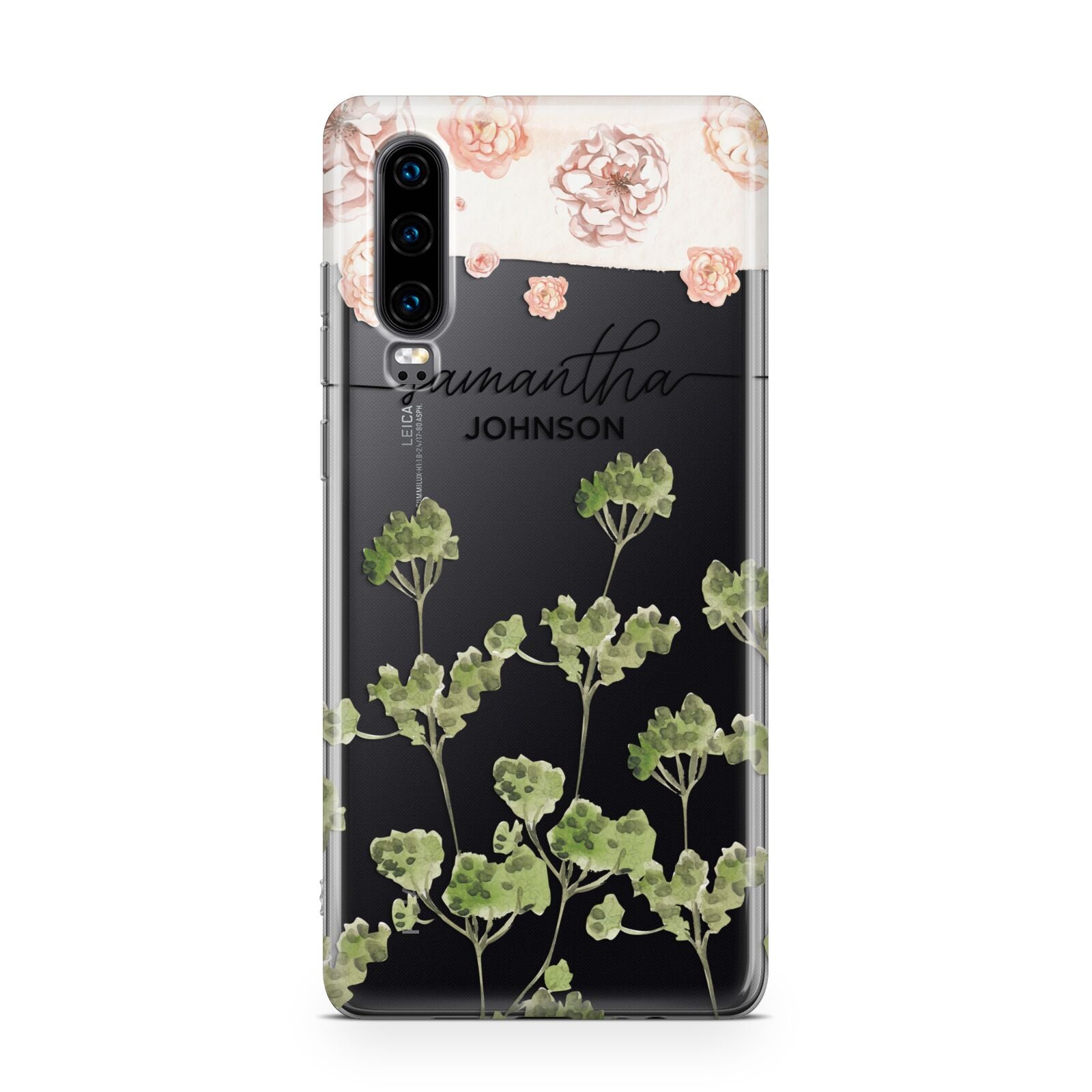 Personalised Names Flowers Huawei P30 Phone Case