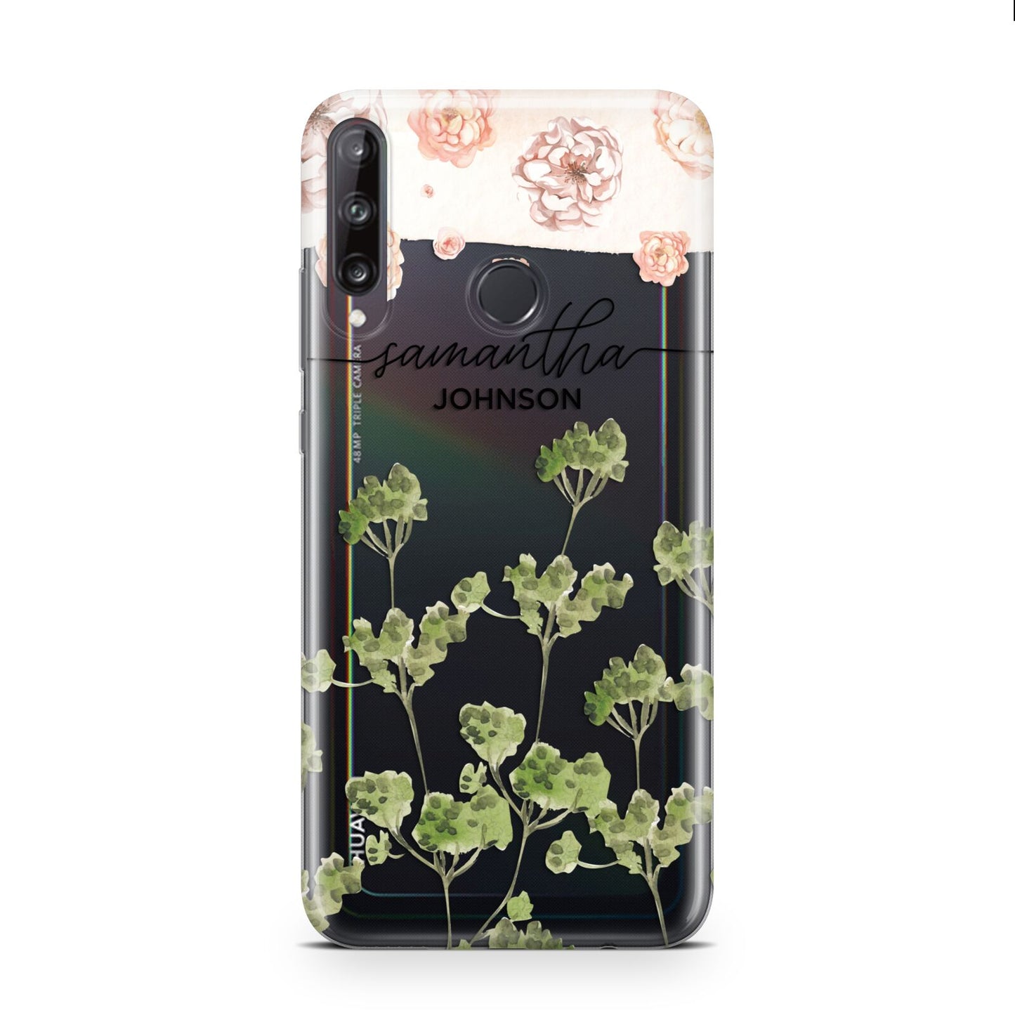 Personalised Names Flowers Huawei P40 Lite E Phone Case