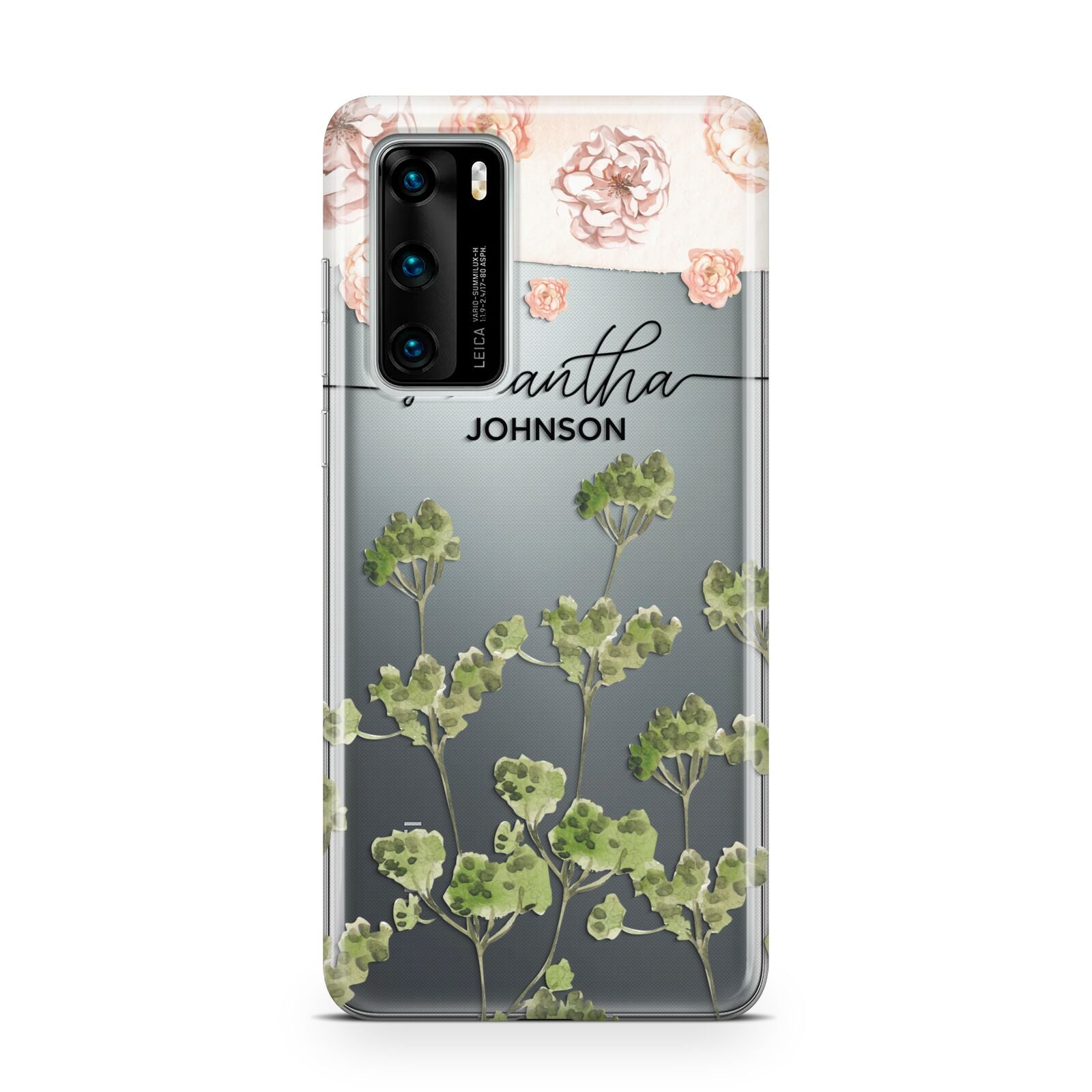 Personalised Names Flowers Huawei P40 Phone Case