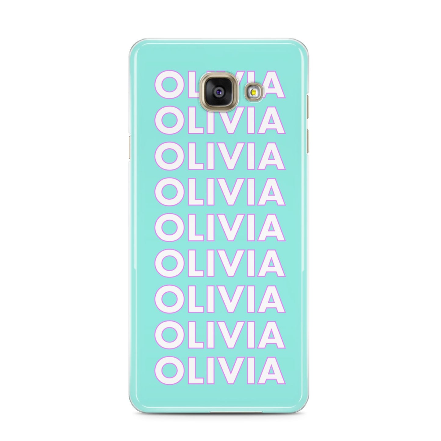 Personalised Names Samsung Galaxy A3 2016 Case on gold phone