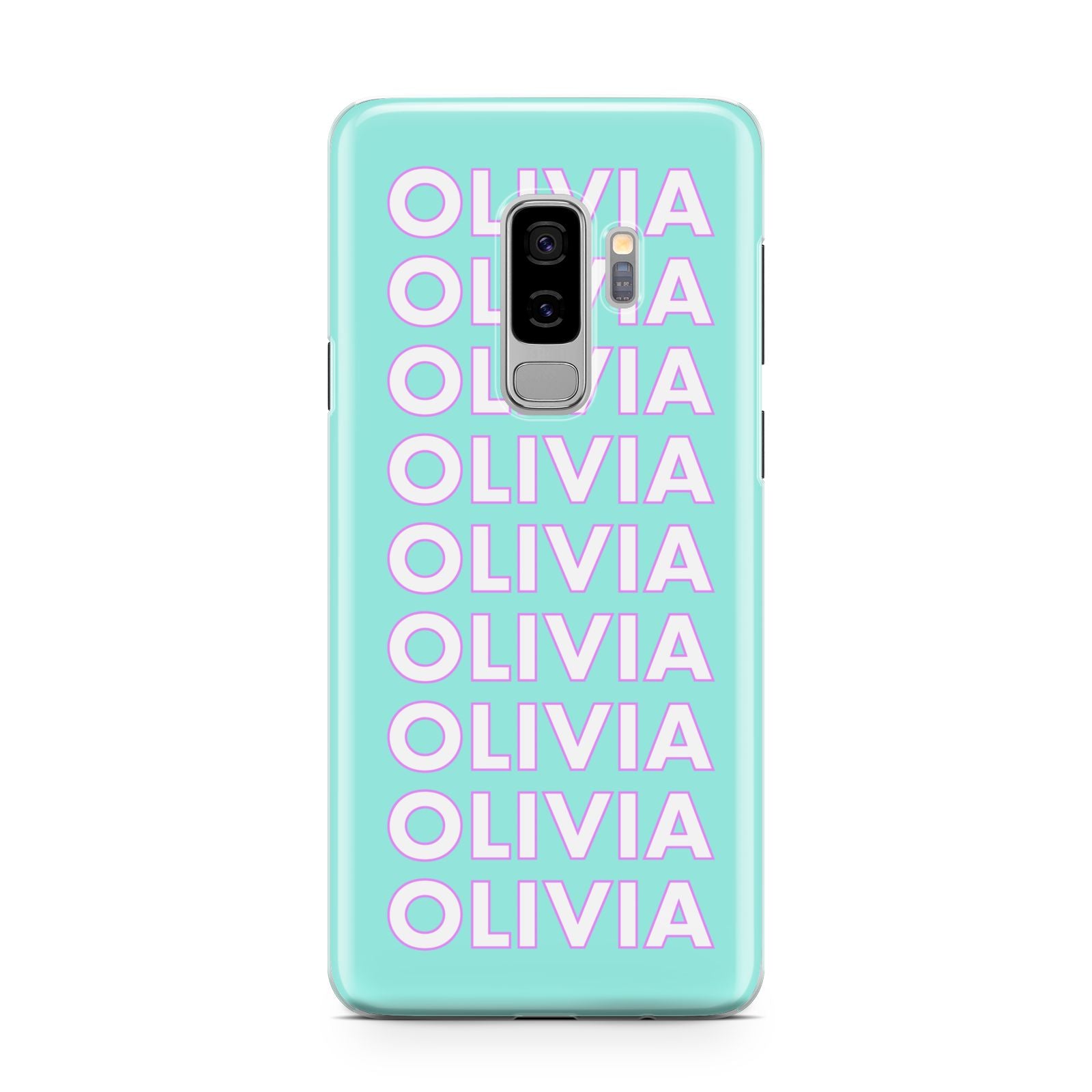 Personalised Names Samsung Galaxy S9 Plus Case on Silver phone