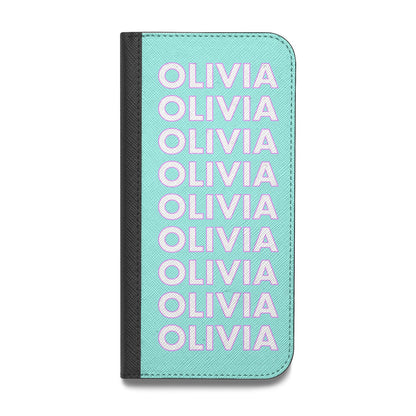 Personalised Names Vegan Leather Flip iPhone Case