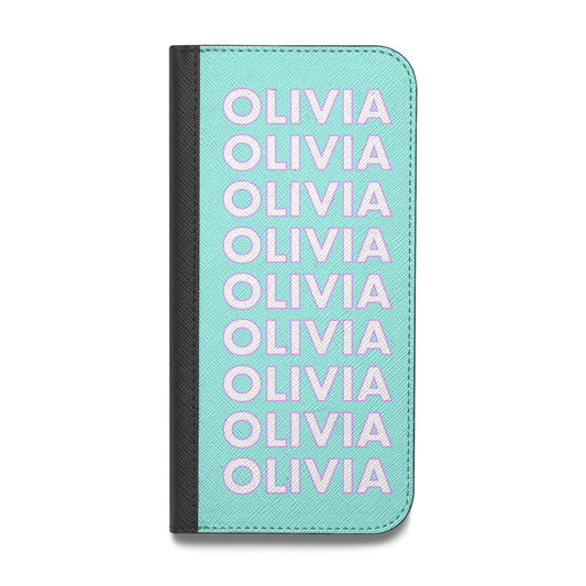 Personalised Names Vegan Leather Flip iPhone Case