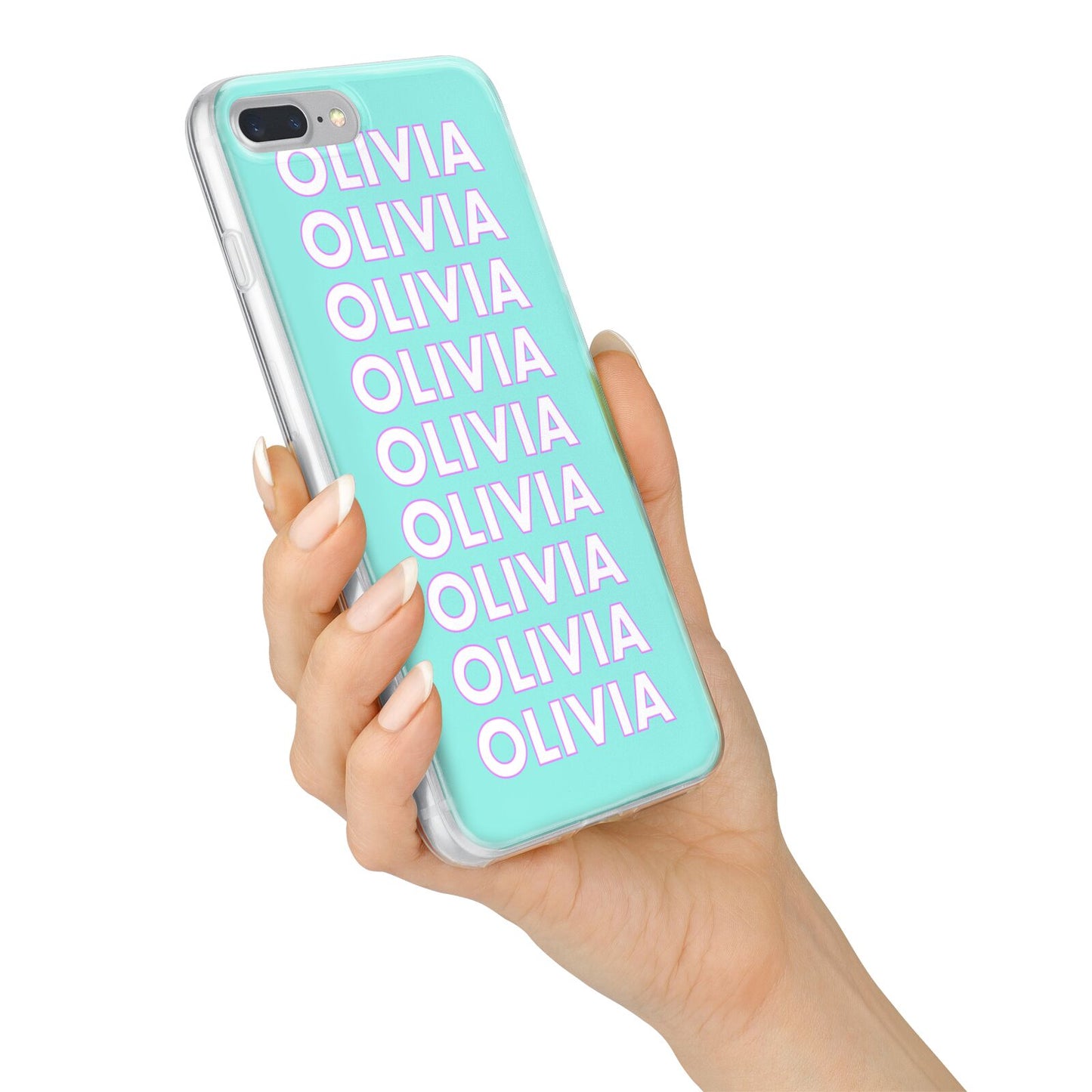 Personalised Names iPhone 7 Plus Bumper Case on Silver iPhone Alternative Image