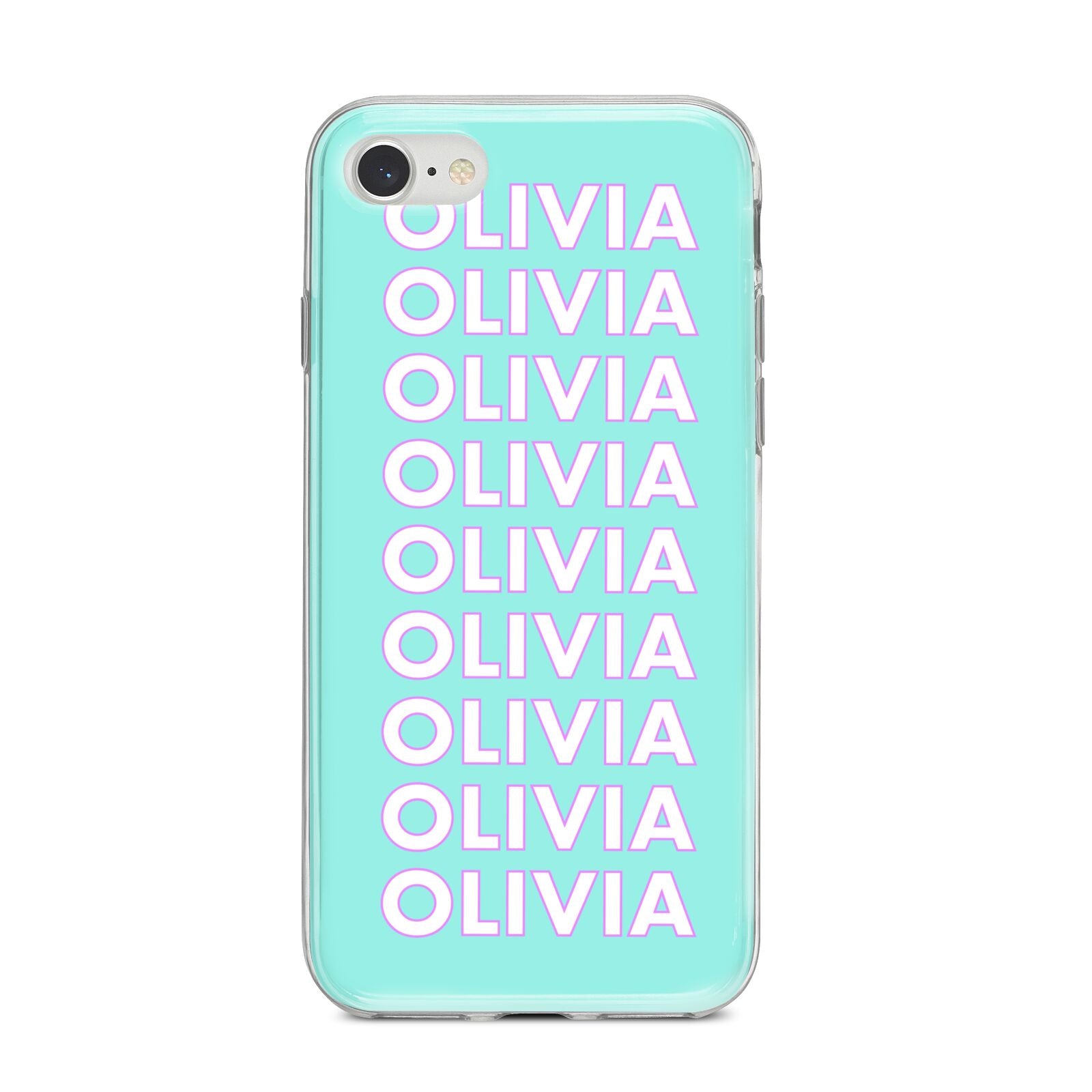 Personalised Names iPhone 8 Bumper Case on Silver iPhone