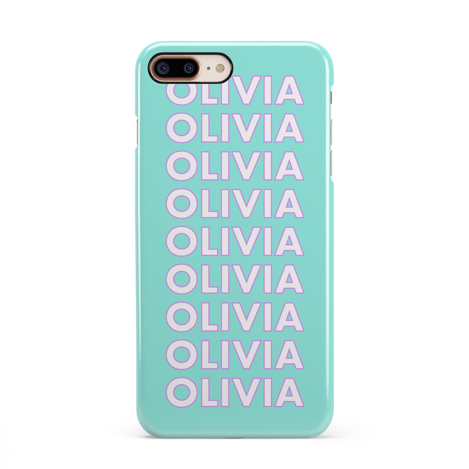 Personalised Names iPhone 8 Plus 3D Snap Case on Gold Phone