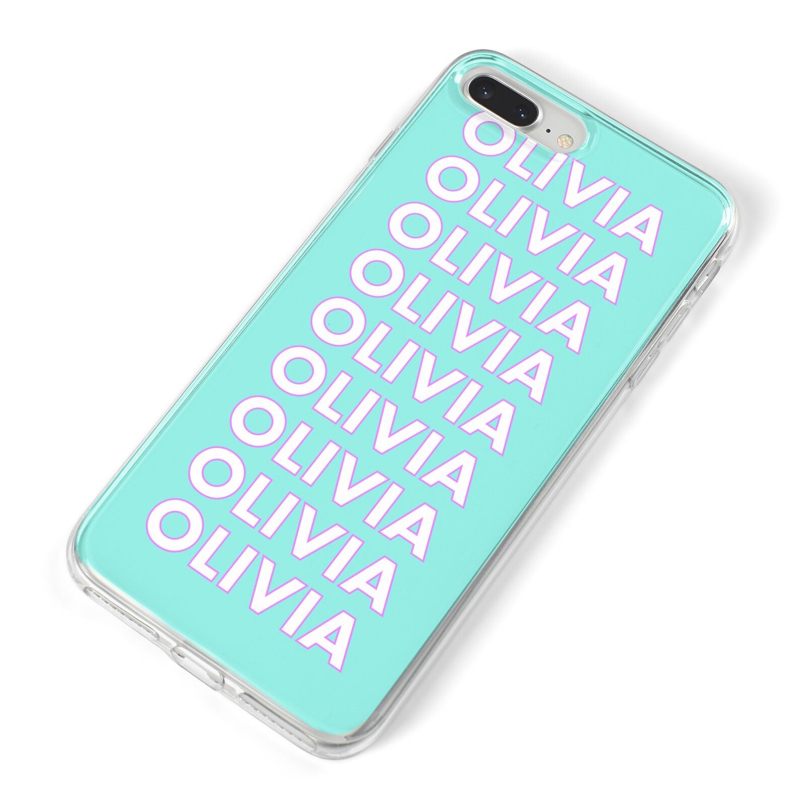 Personalised Names iPhone 8 Plus Bumper Case on Silver iPhone Alternative Image