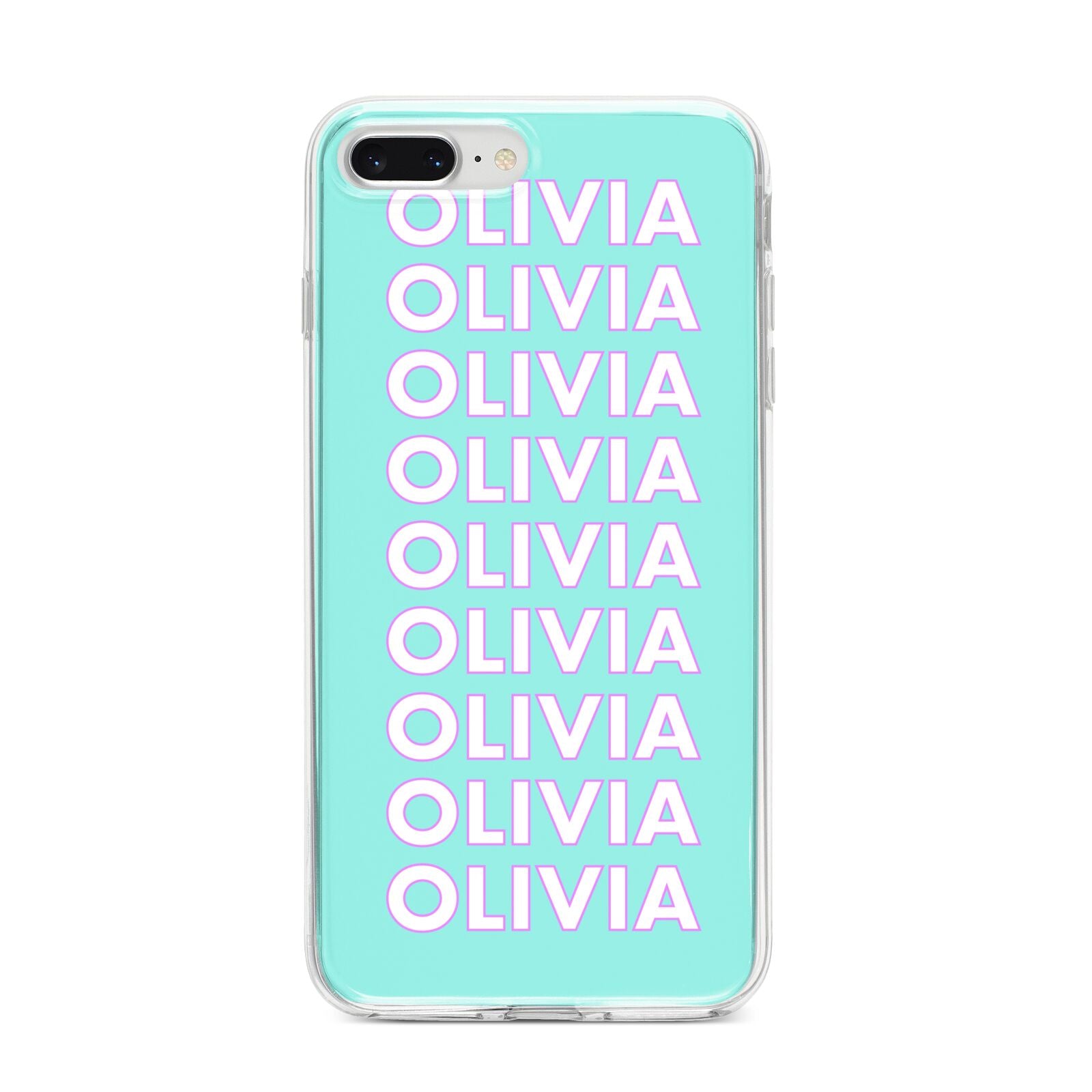 Personalised Names iPhone 8 Plus Bumper Case on Silver iPhone