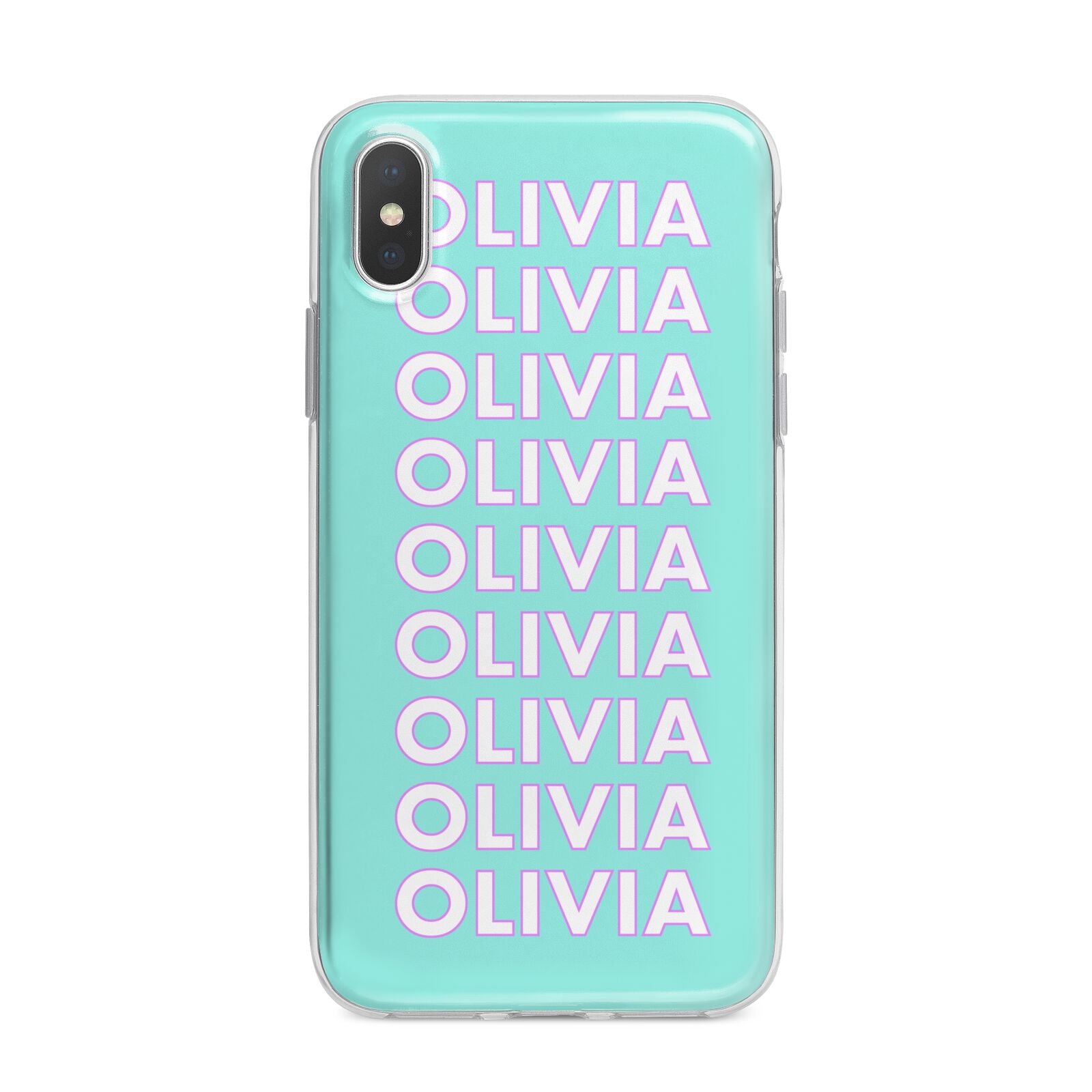 Personalised Names iPhone X Bumper Case on Silver iPhone Alternative Image 1