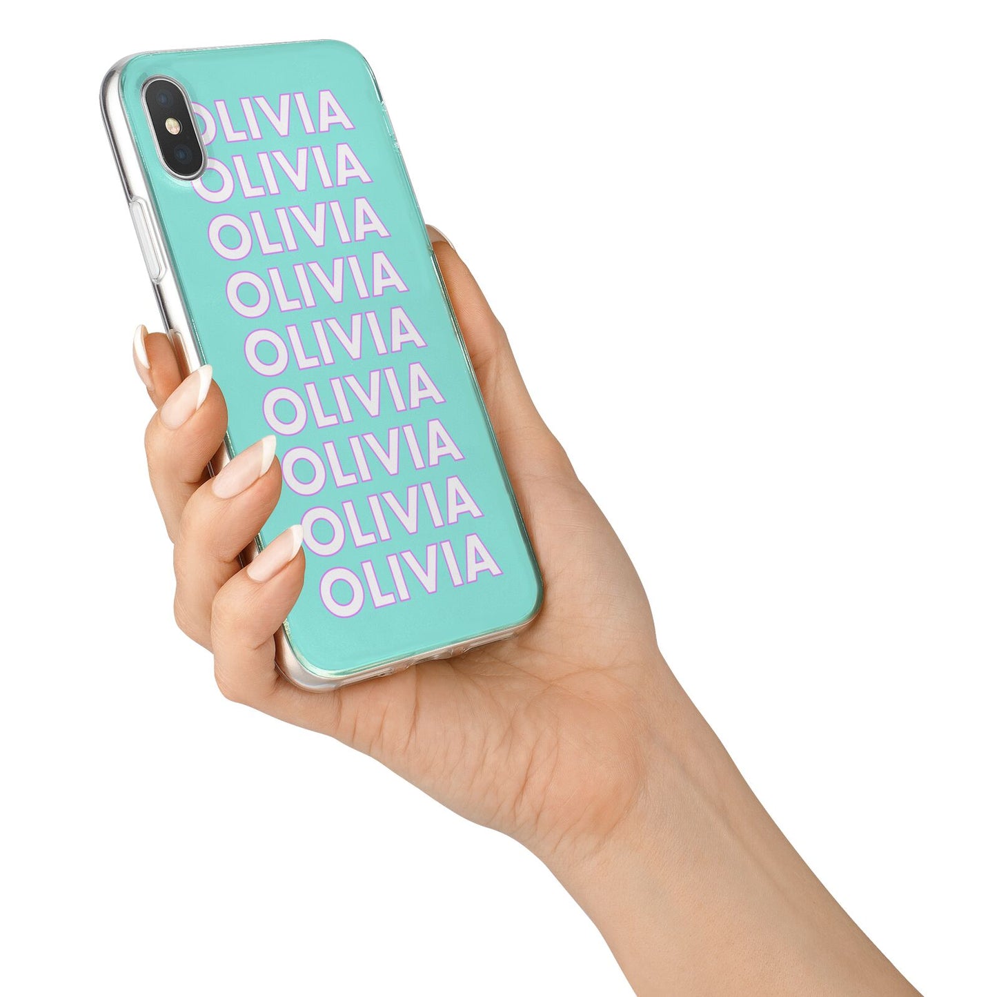 Personalised Names iPhone X Bumper Case on Silver iPhone Alternative Image 2