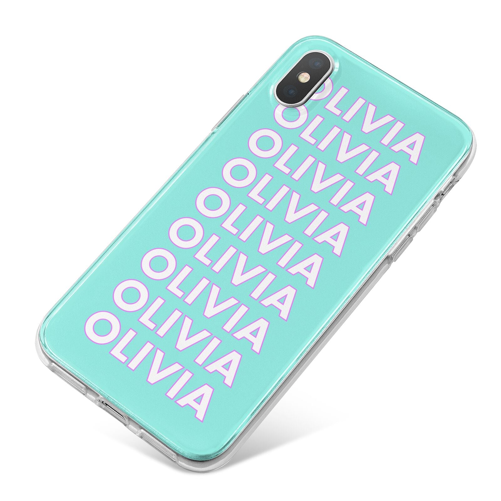 Personalised Names iPhone X Bumper Case on Silver iPhone