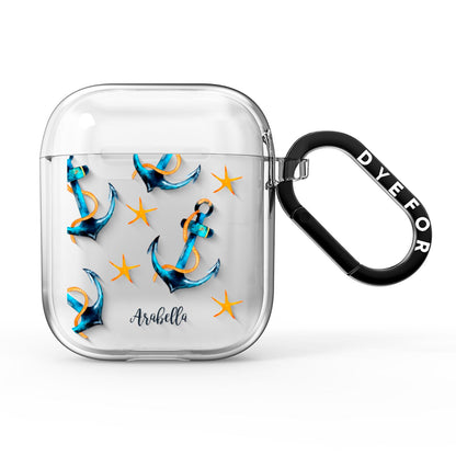 Personalised Nautical AirPods Clear Case