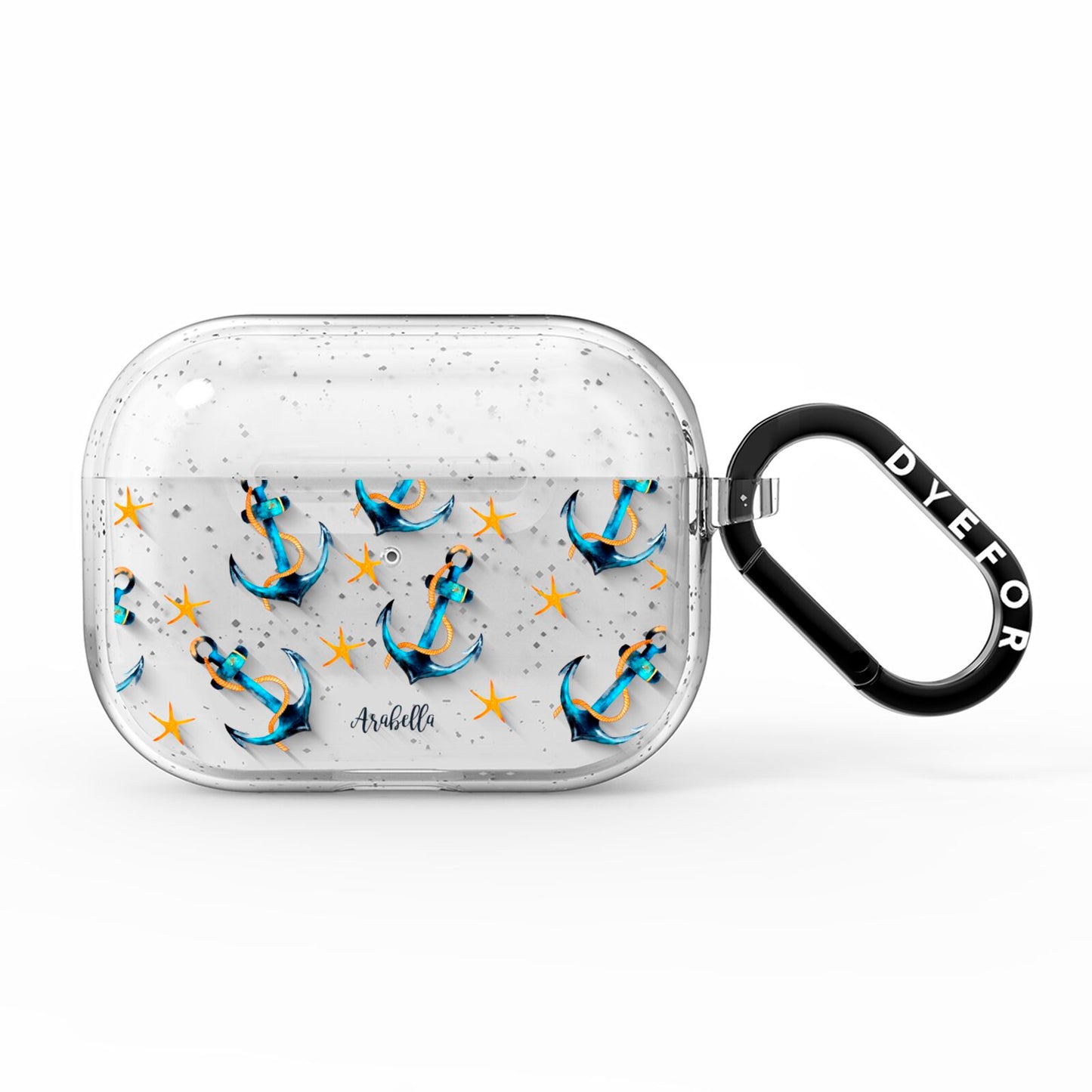 Personalised Nautical AirPods Pro Glitter Case