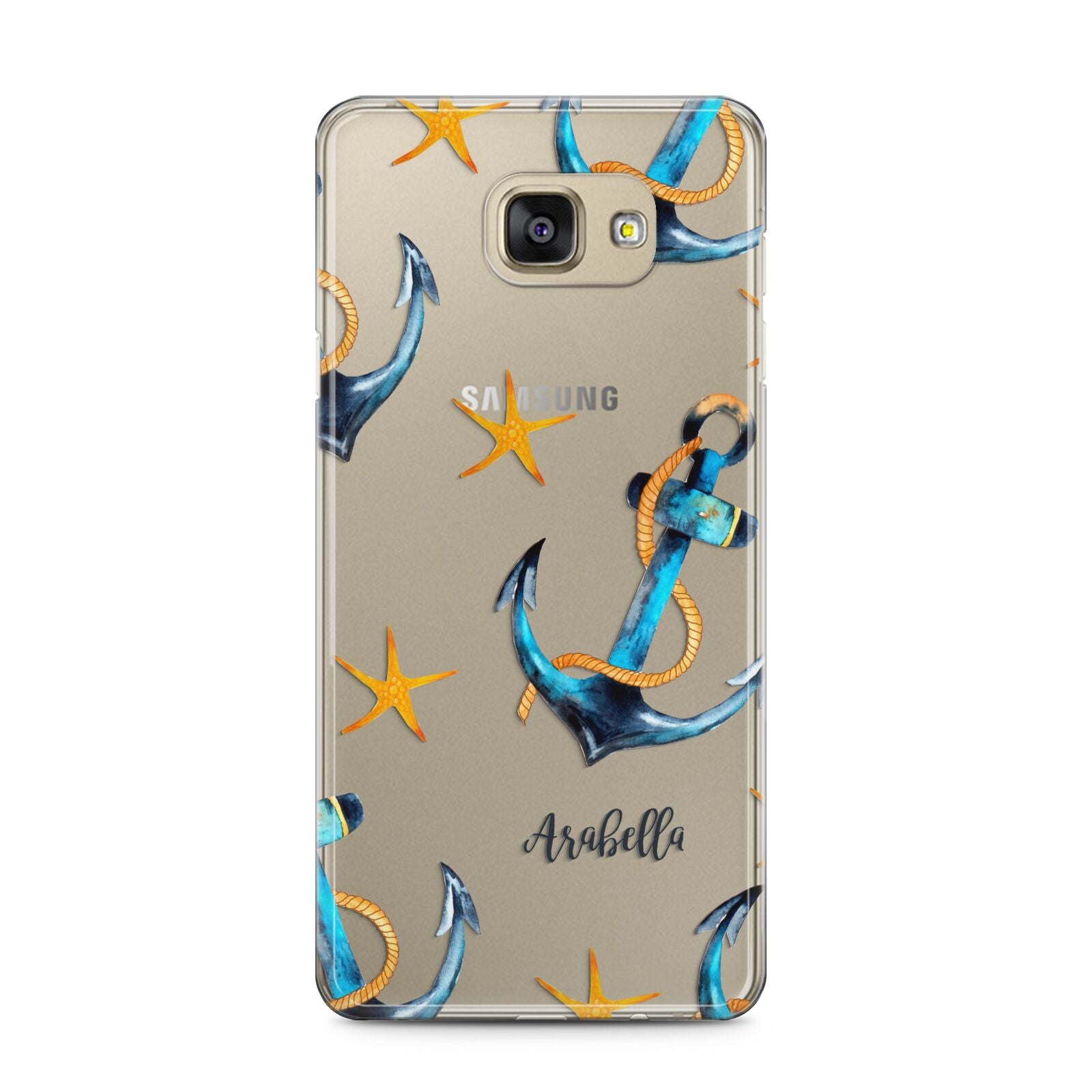 Personalised Nautical Samsung Galaxy A5 2016 Case on gold phone