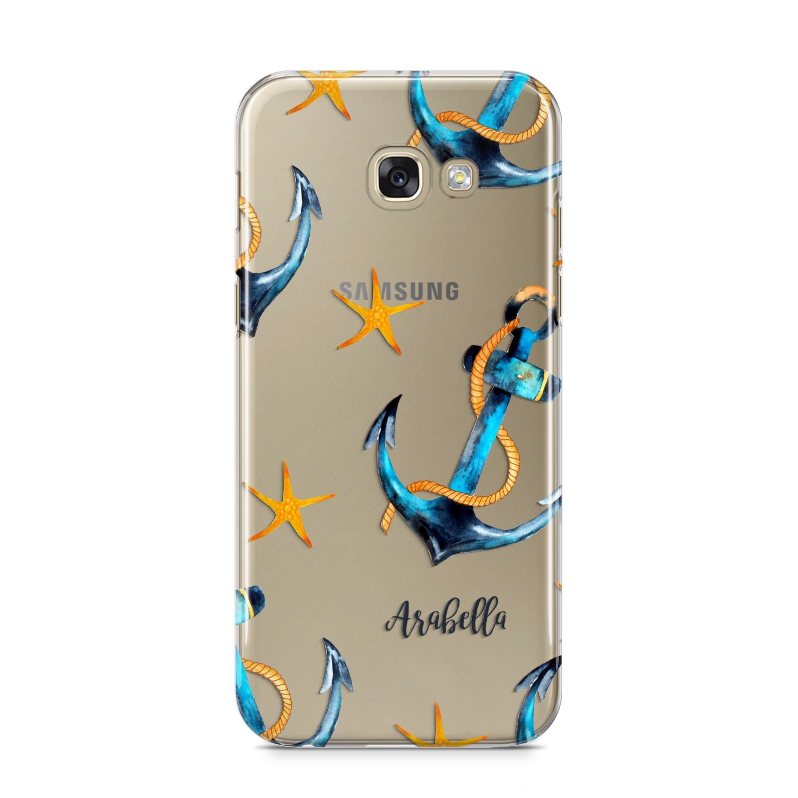 Personalised Nautical Samsung Galaxy A5 2017 Case on gold phone