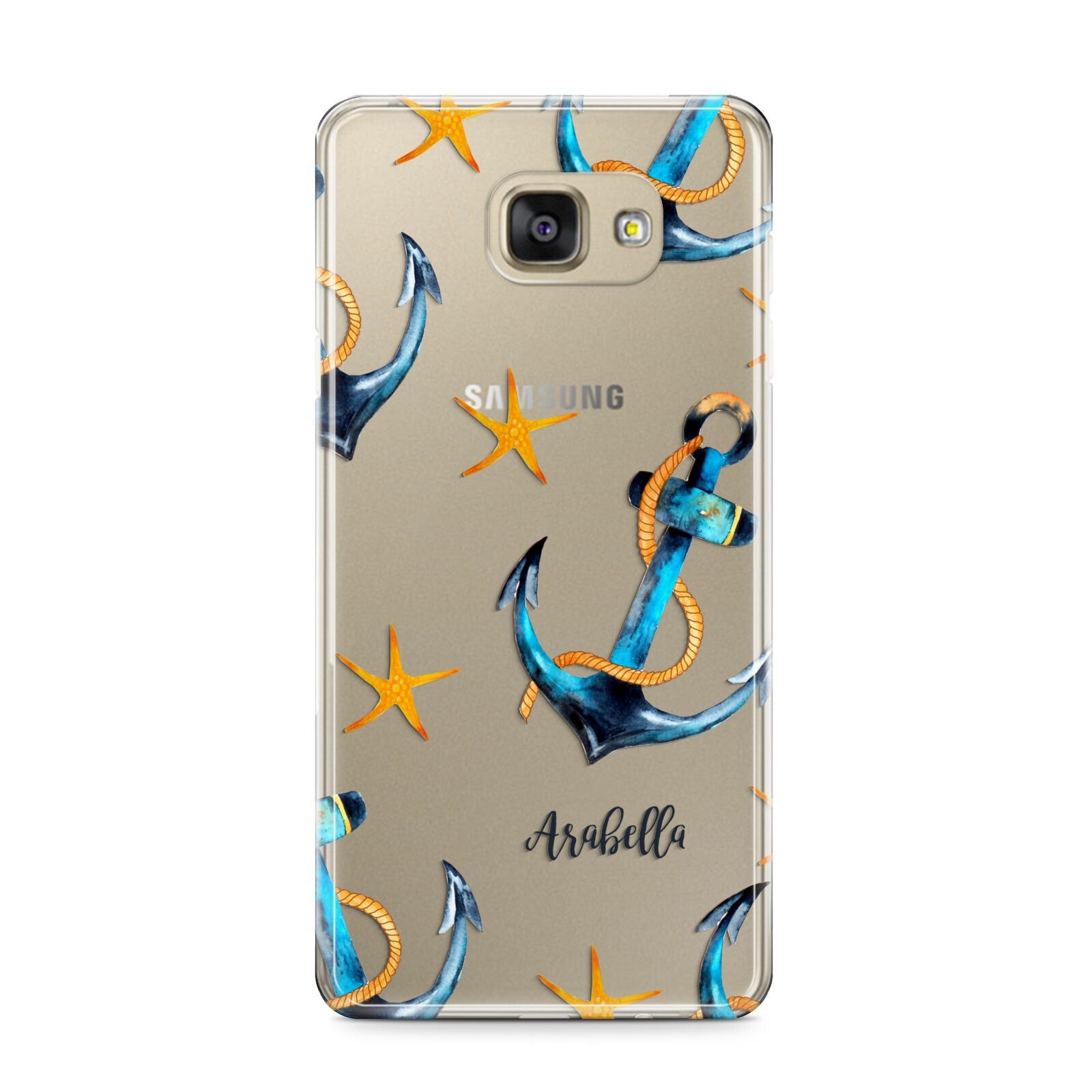 Personalised Nautical Samsung Galaxy A9 2016 Case on gold phone