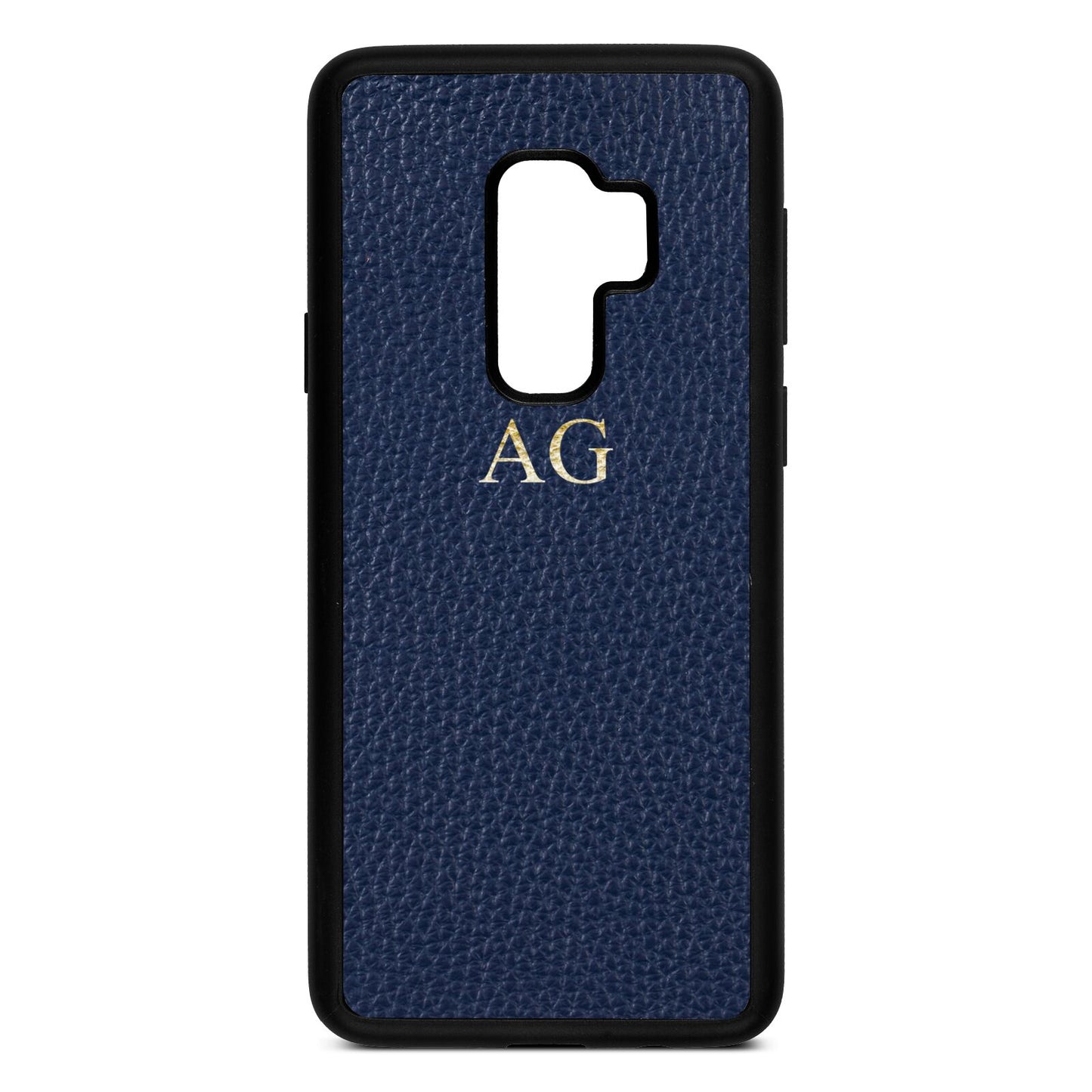 Personalised Navy Blue Pebble Leather Samsung S9 Plus Case