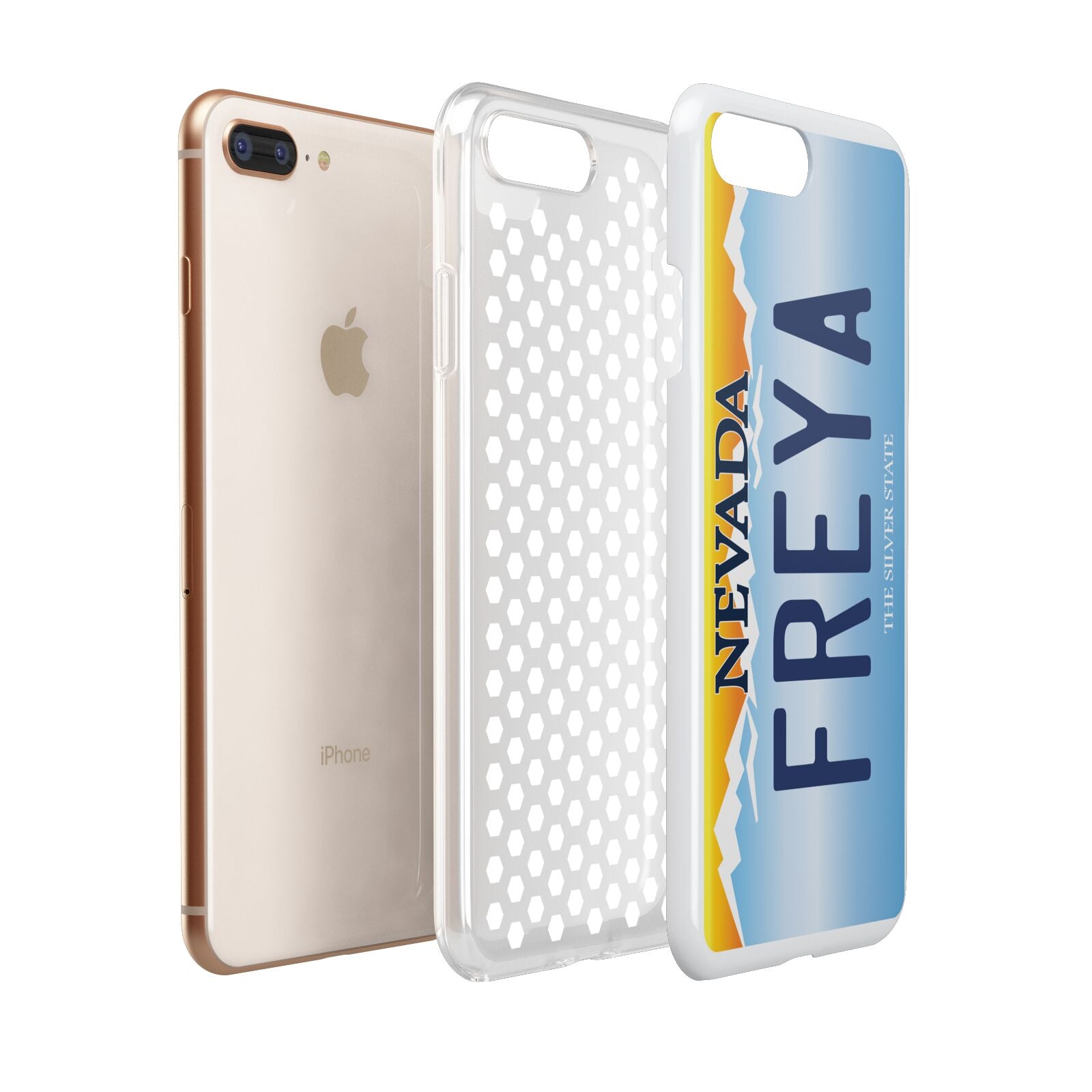 Personalised Nevada License Plate Apple iPhone 7 8 Plus 3D Tough Case Expanded View