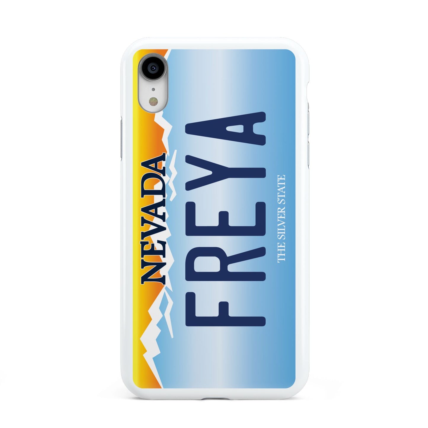 Personalised Nevada License Plate Apple iPhone XR White 3D Tough Case