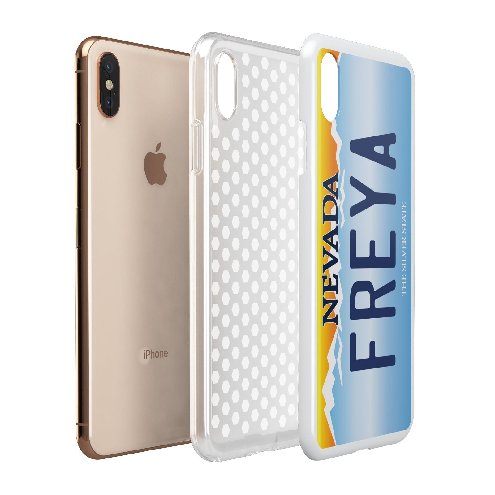 Personalised Nevada License Plate Apple iPhone Xs Max 3D Tough Case Expanded View